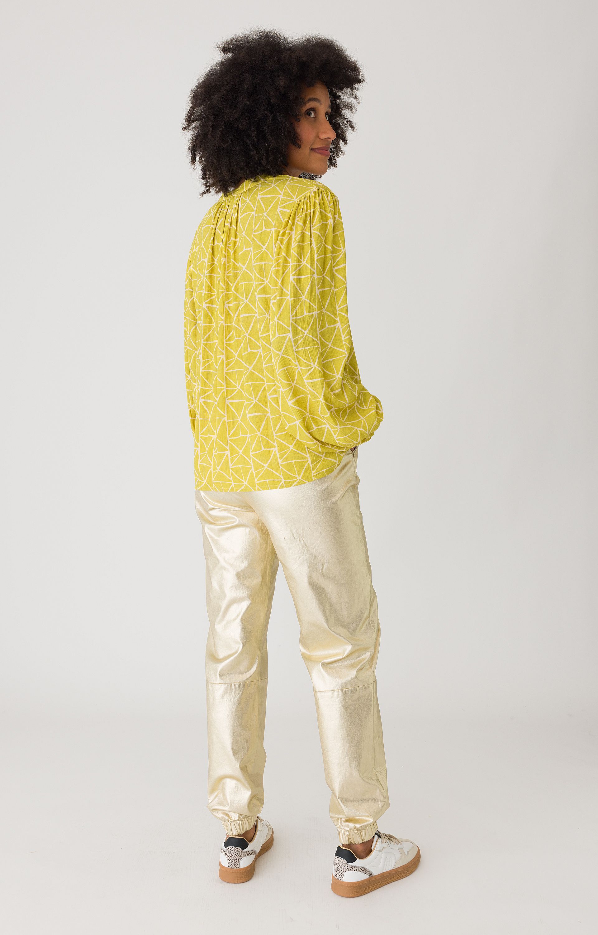 Broek met goudlook
