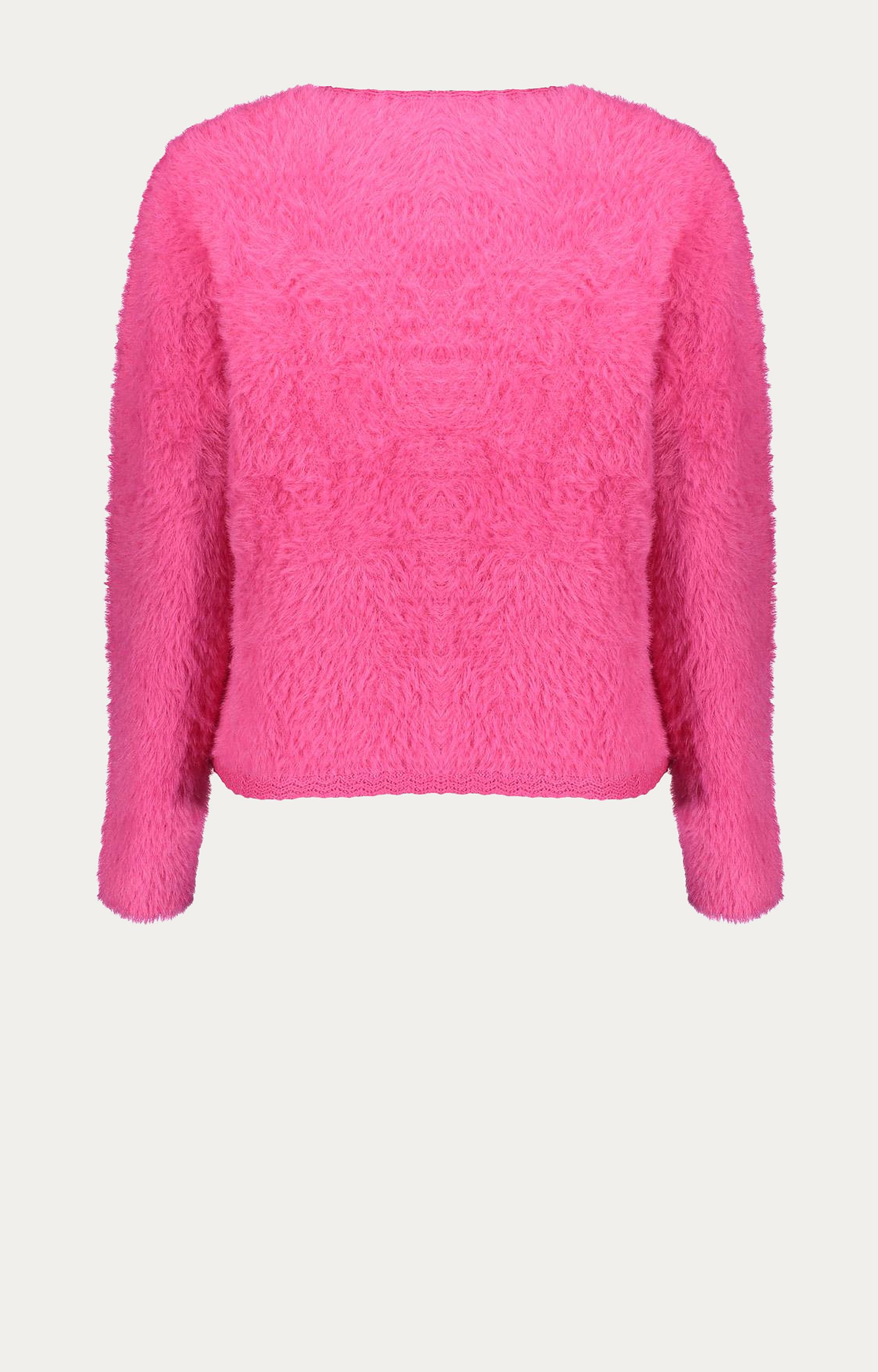 Vest fluffy met gehaakte details