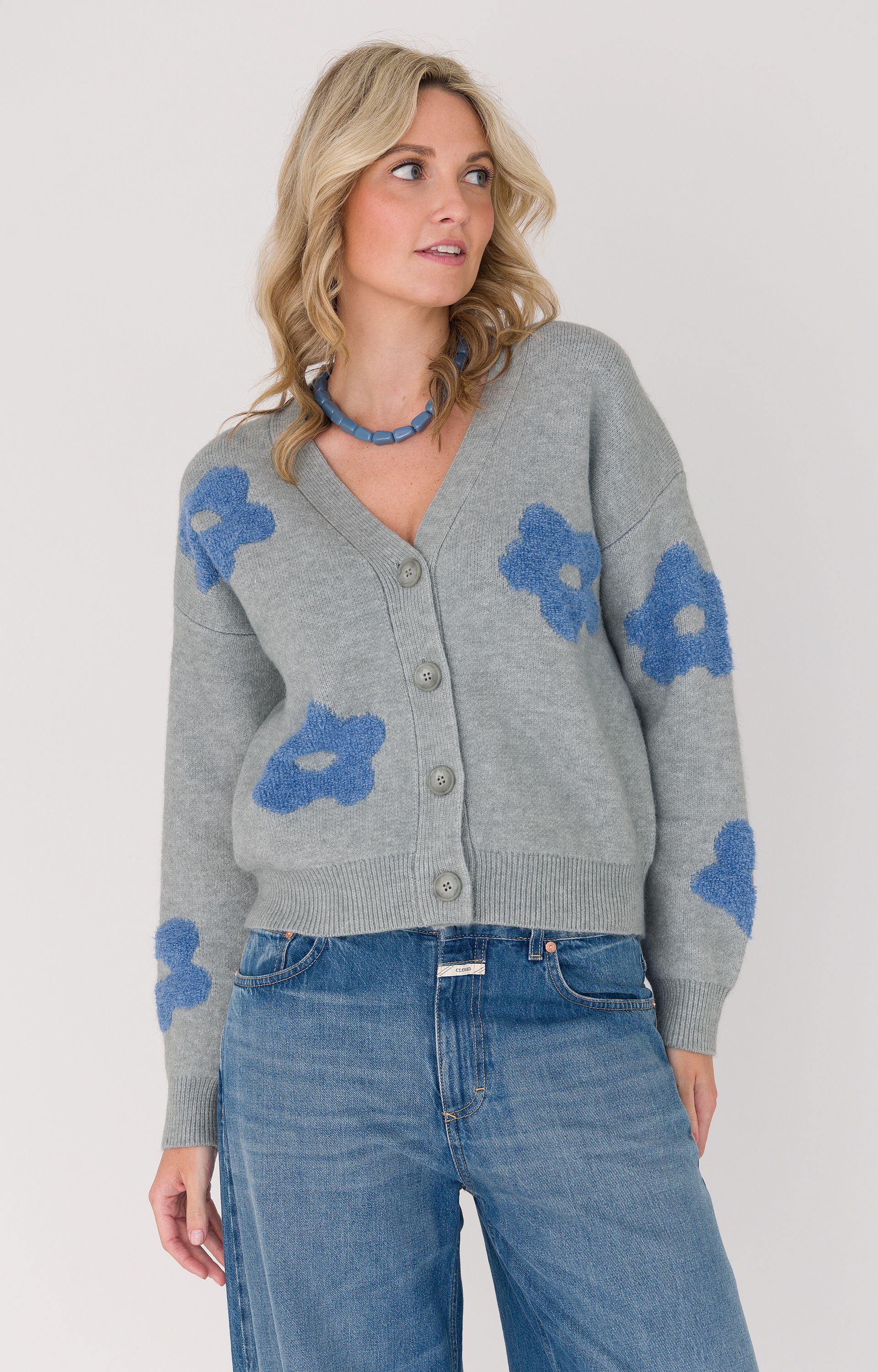 Vest met bloemenmotief 