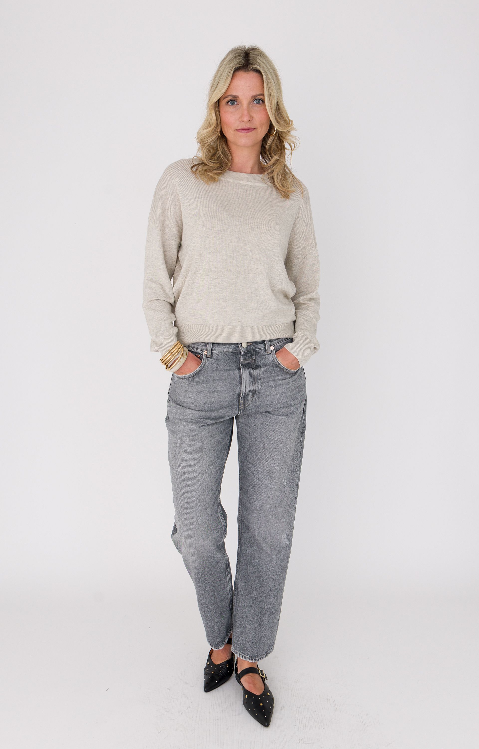 Pullover met striksluiting