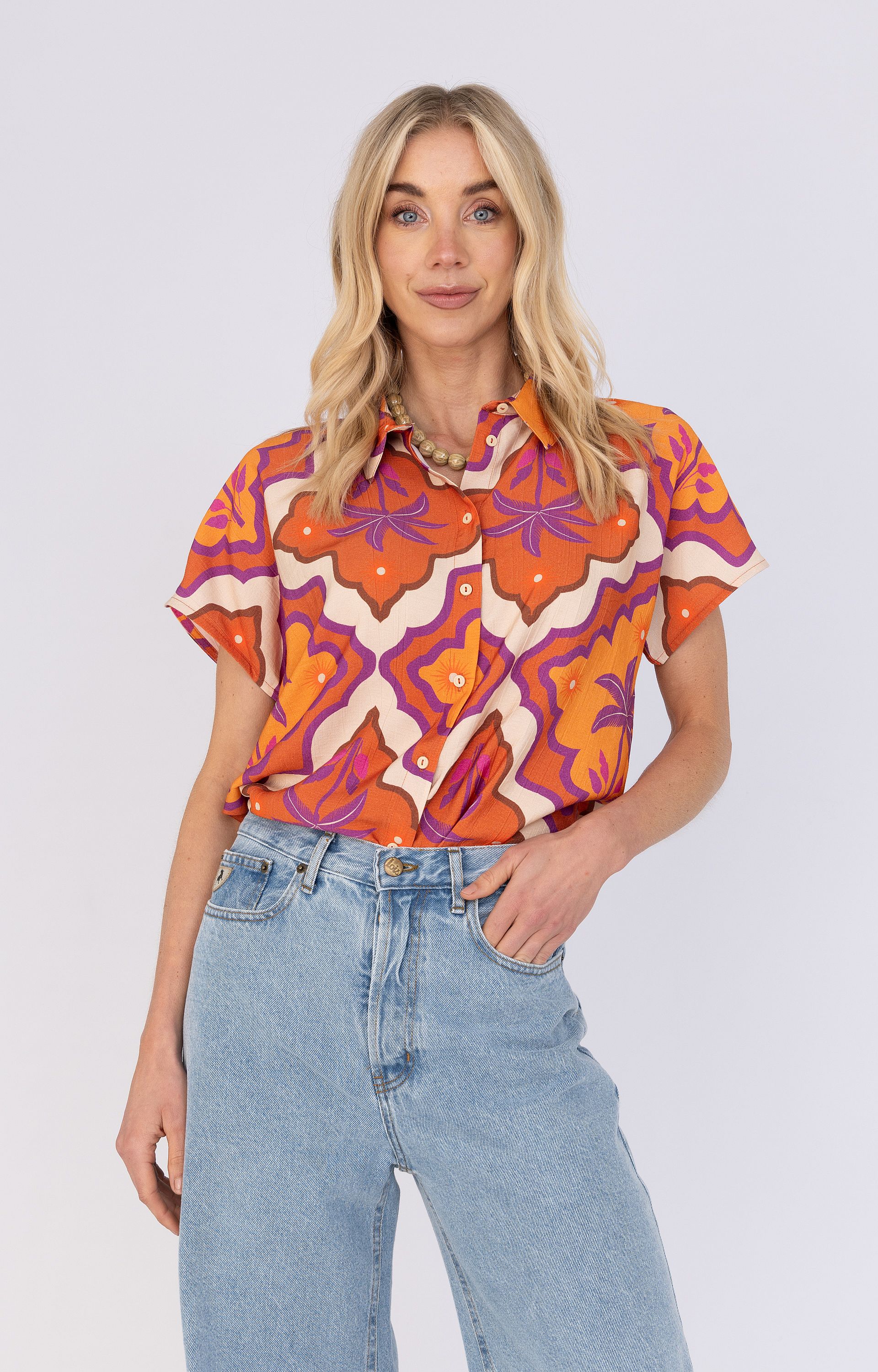 Blouse met dessin 