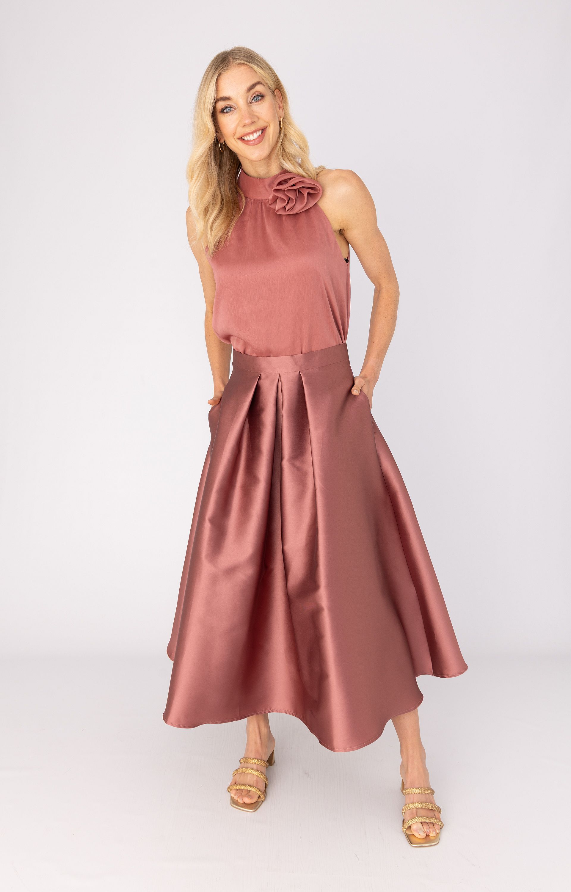 Blouse met halterhals