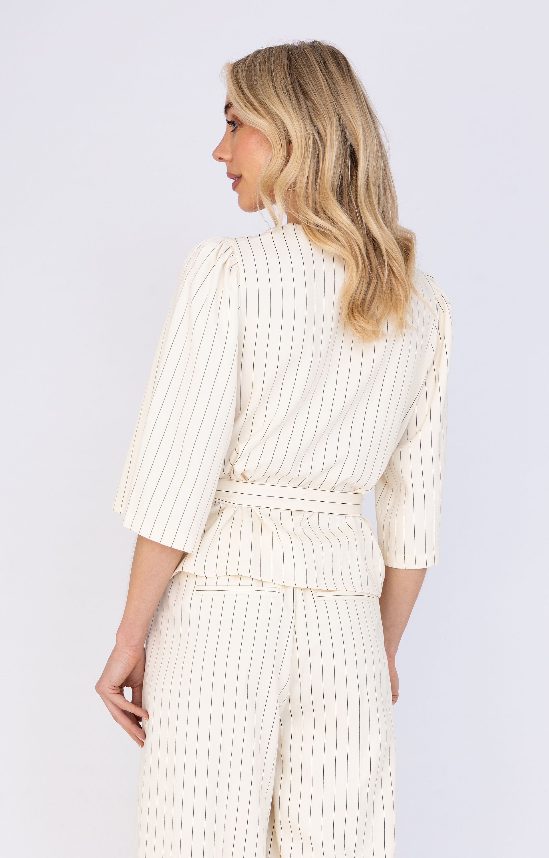 Blouse met krijtstreep