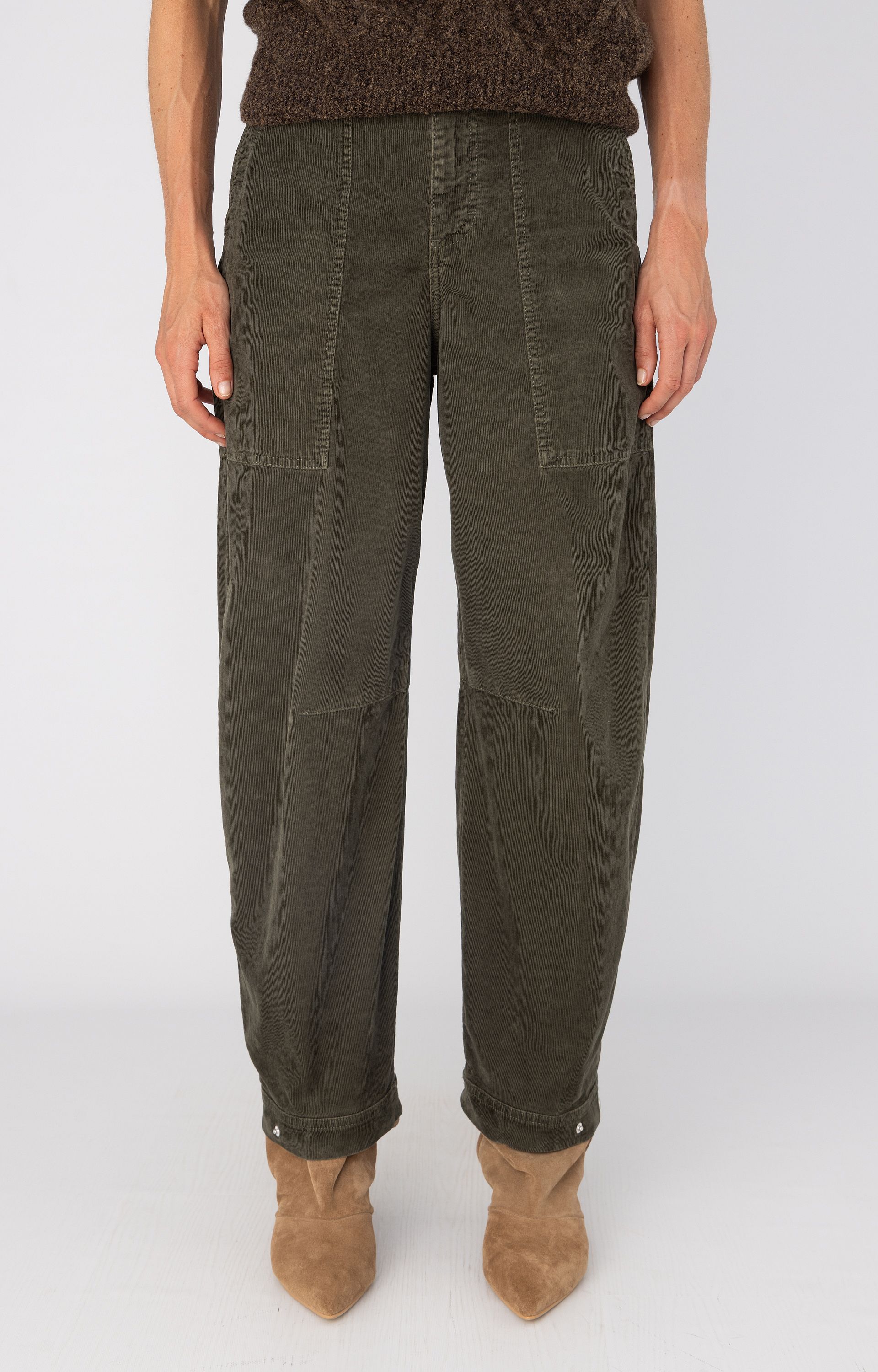 Broek met ribstructuur 