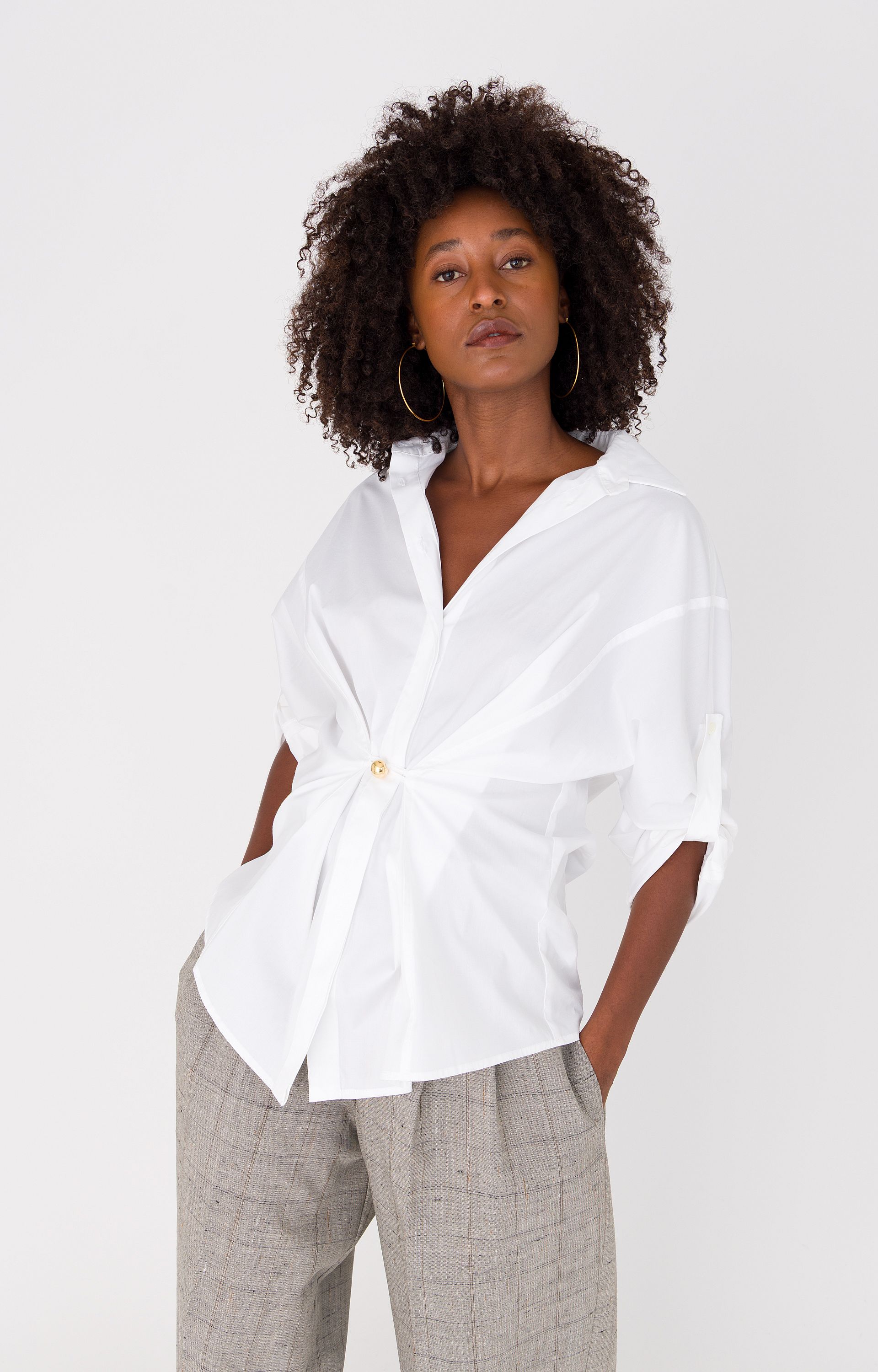 Blouse met knoopdetail