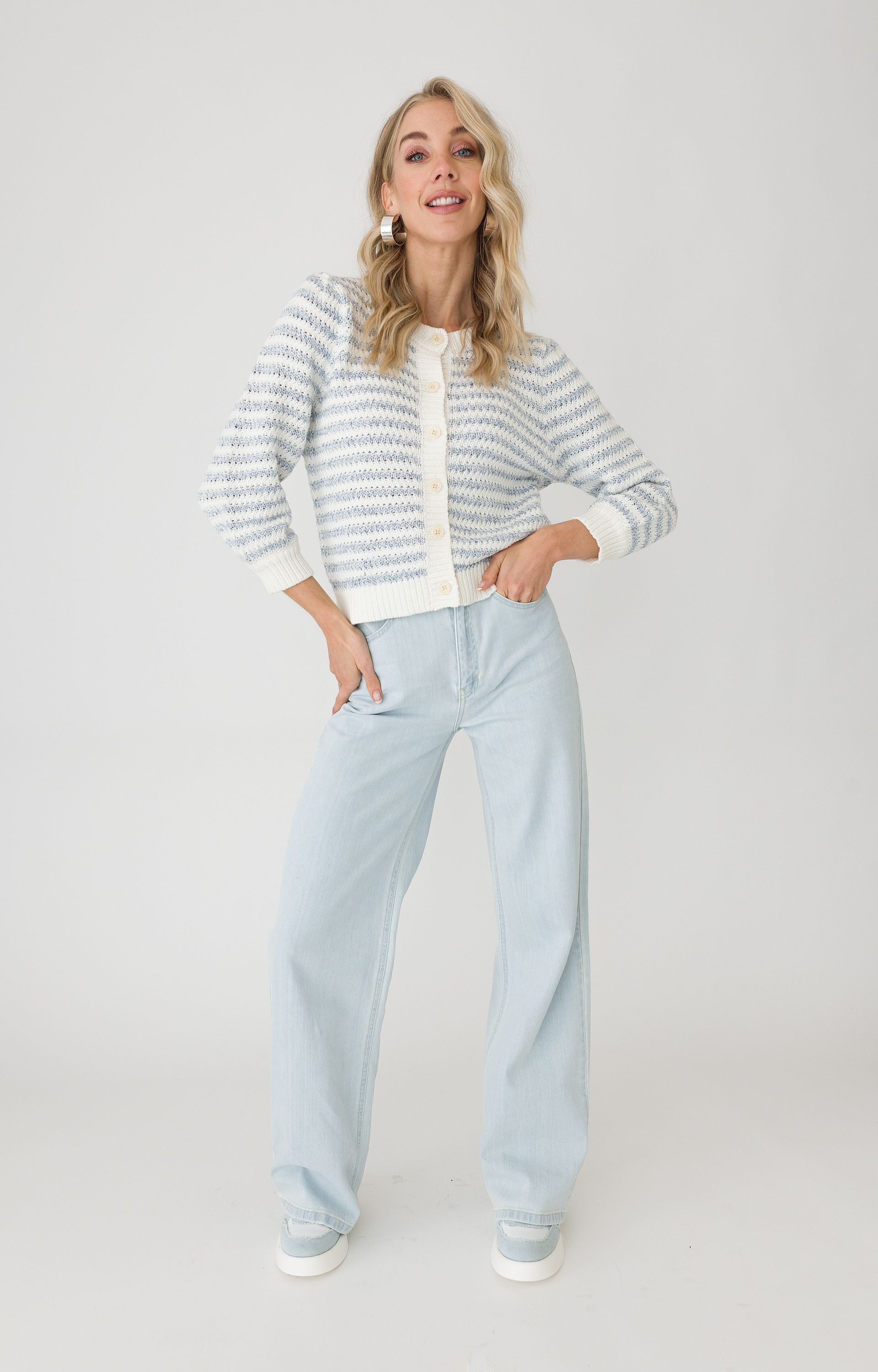 Gestreept tricot vest