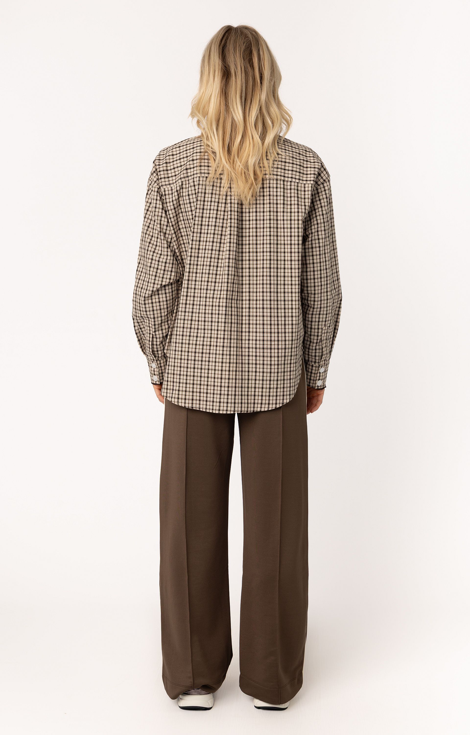 Blouse High Collar Check