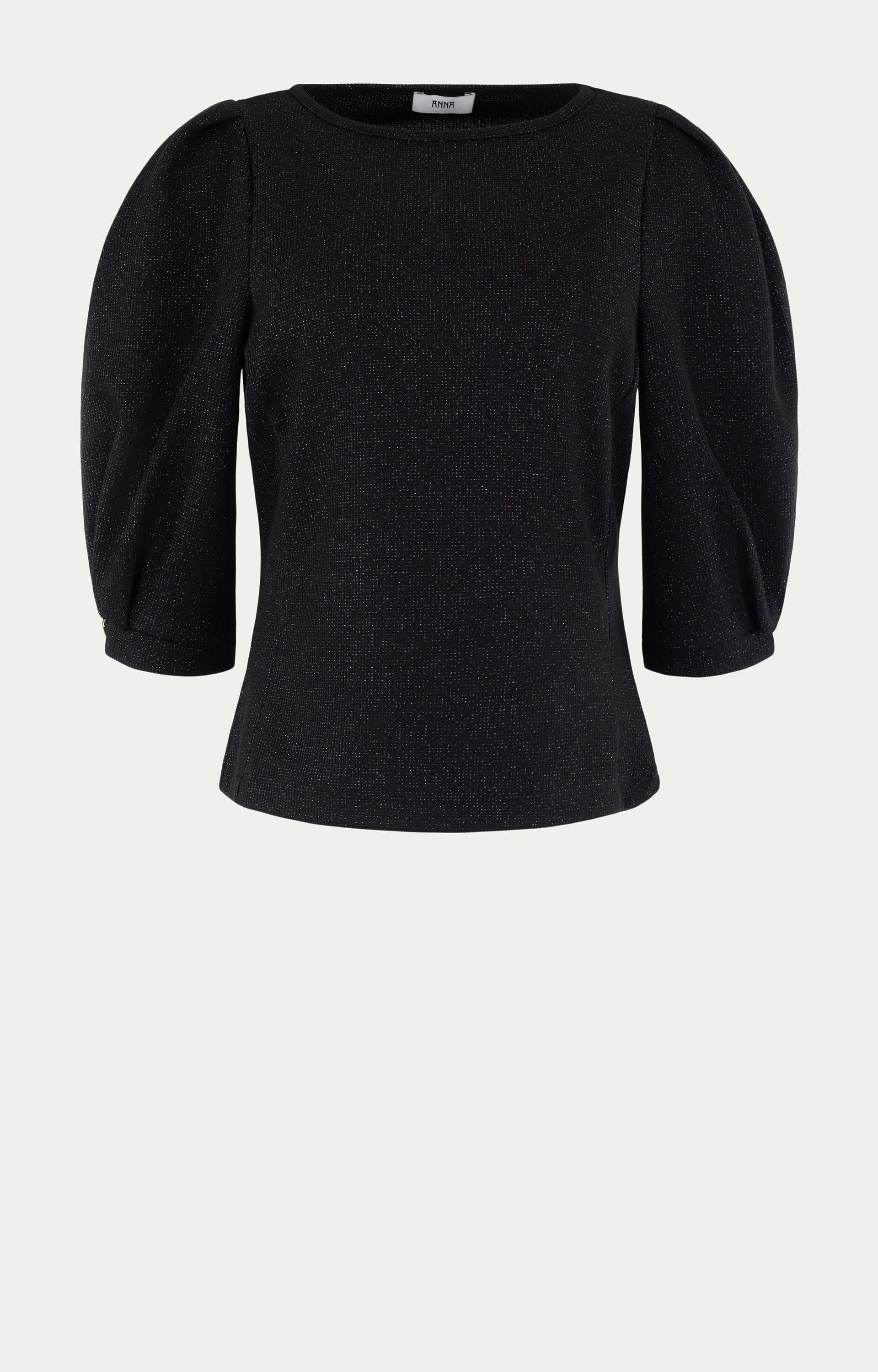 Shirt met pofmouwen