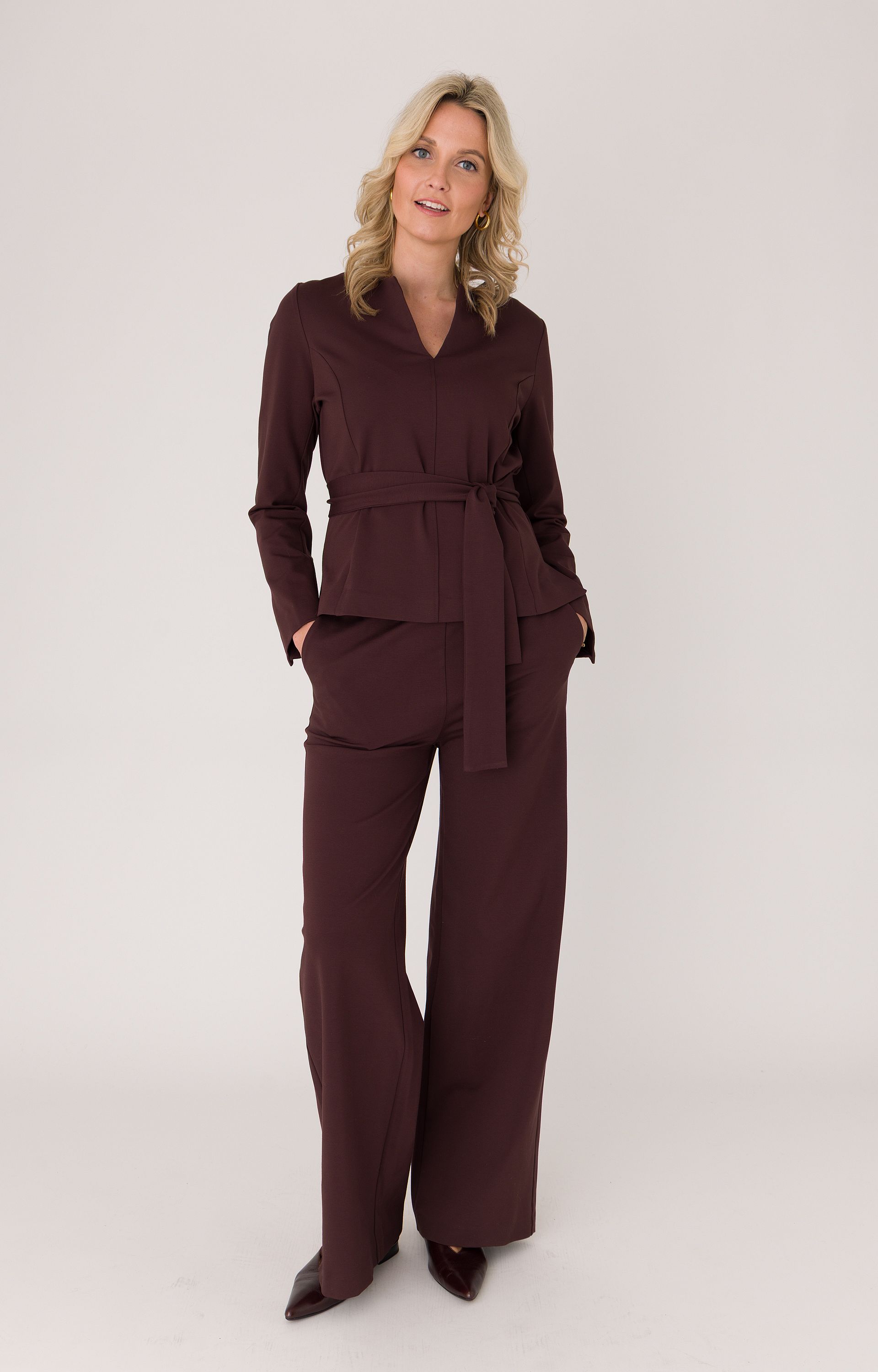 Shirt met wikkelceintuur