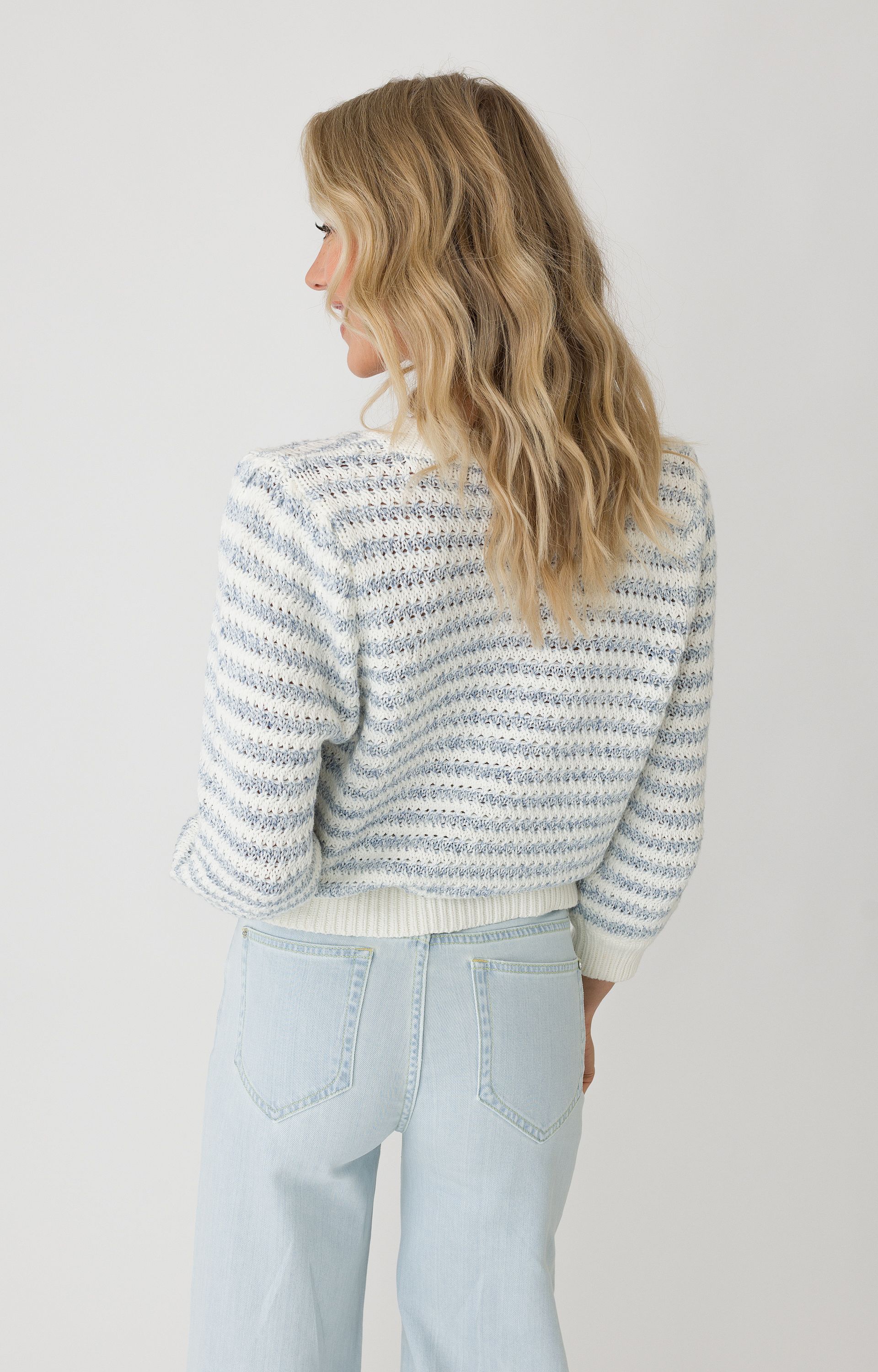 Gestreept tricot vest