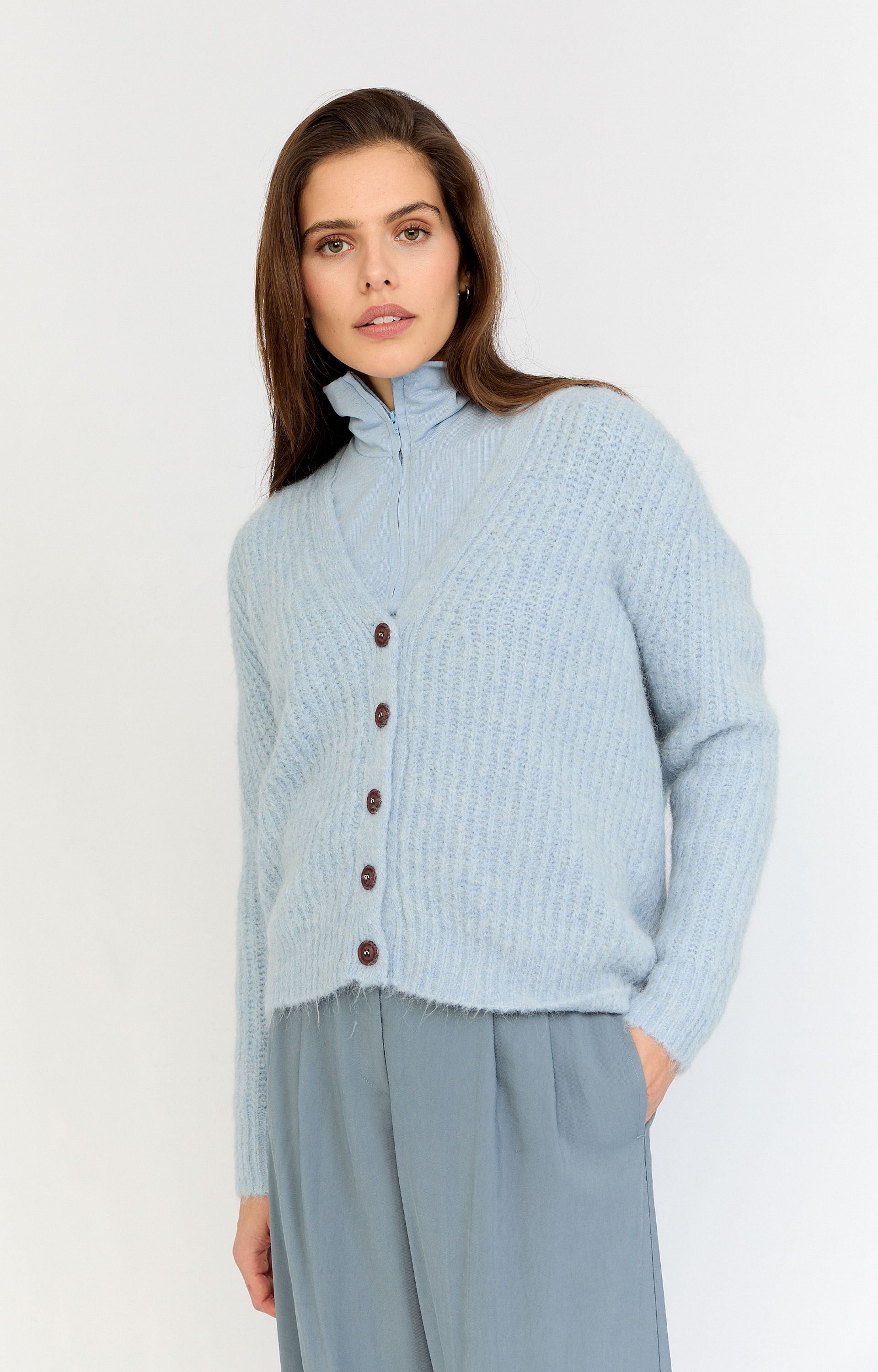 Teddy-Strickjacke