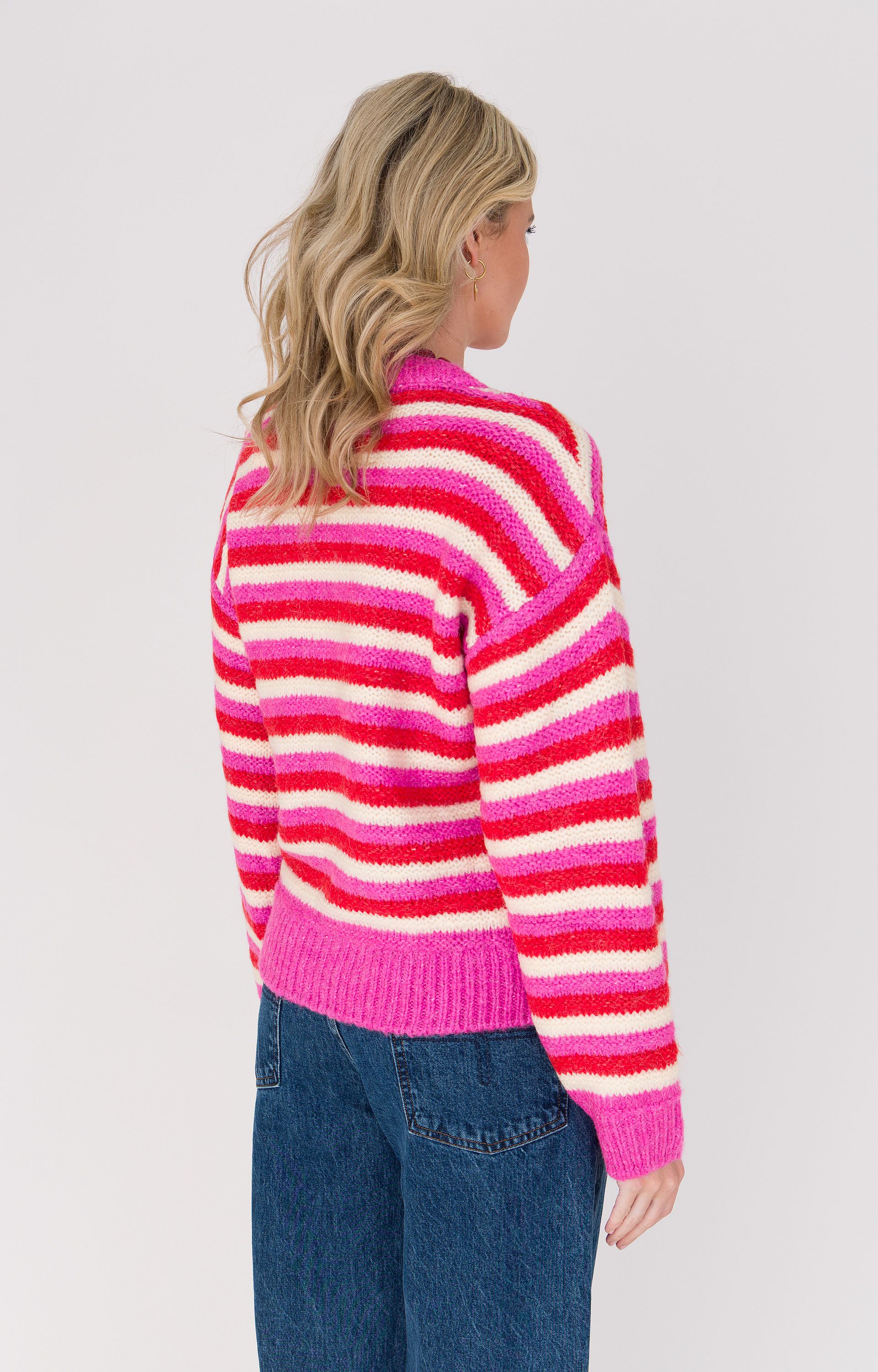Pullover multi color met strepen