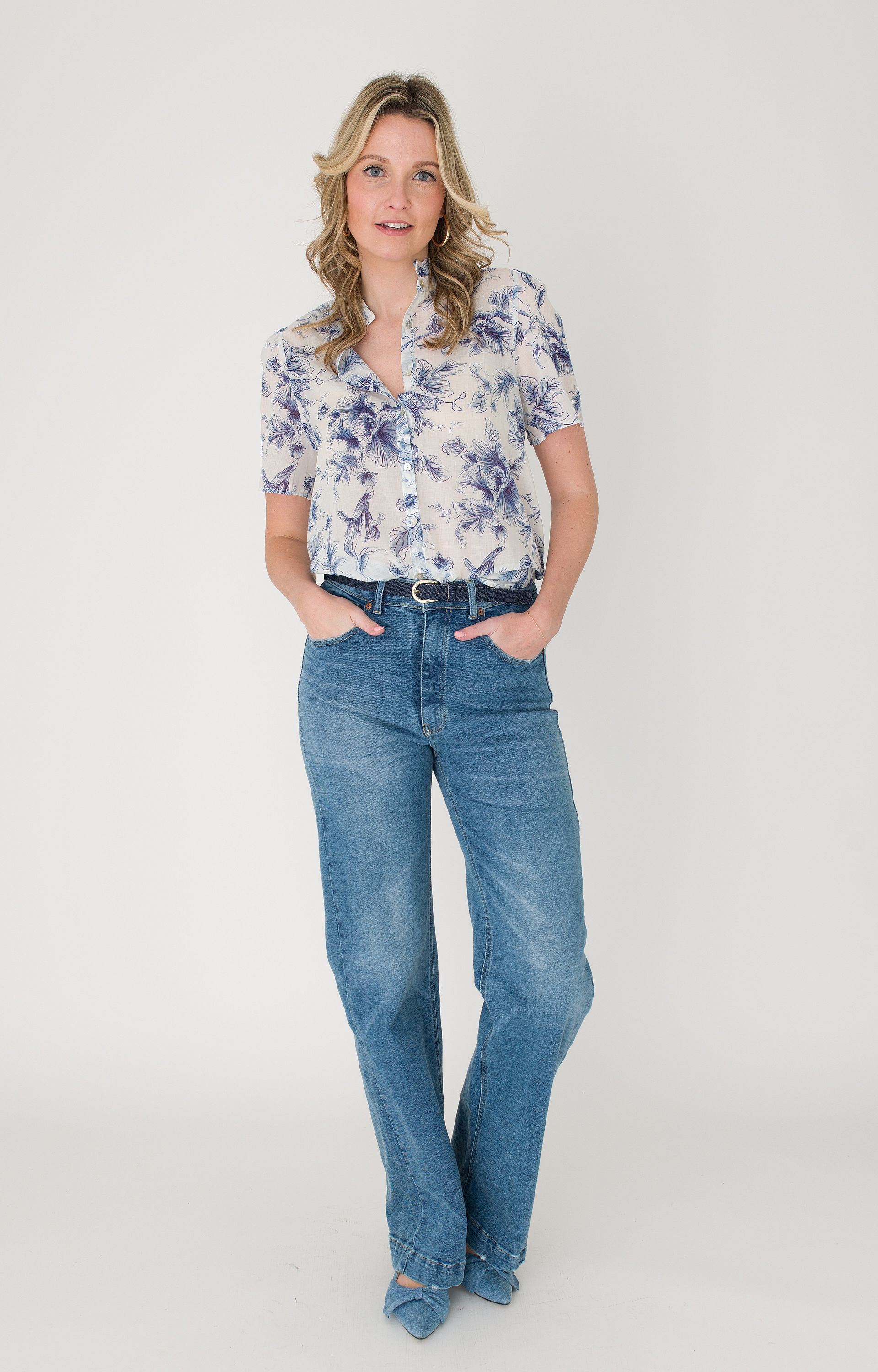 Blouse met bloemenprint