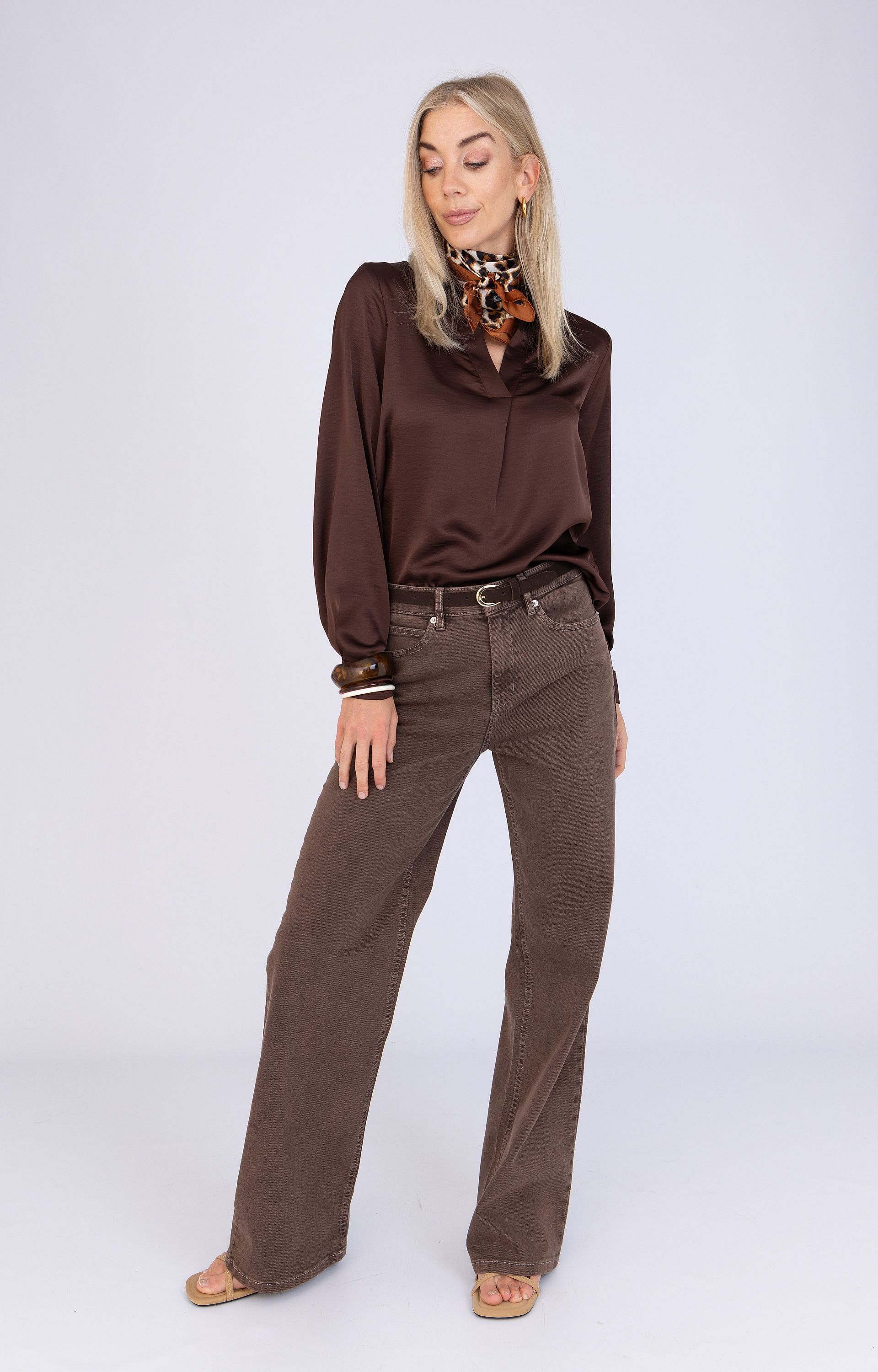 Blouse met satijnlook