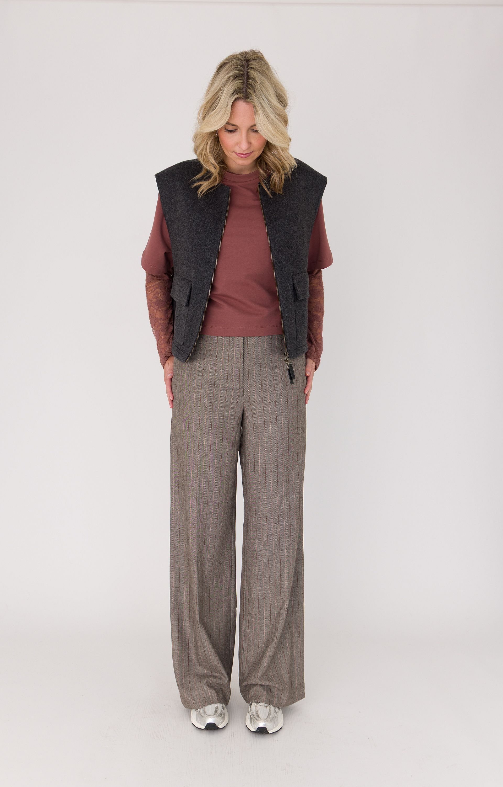 Broek blush stripe