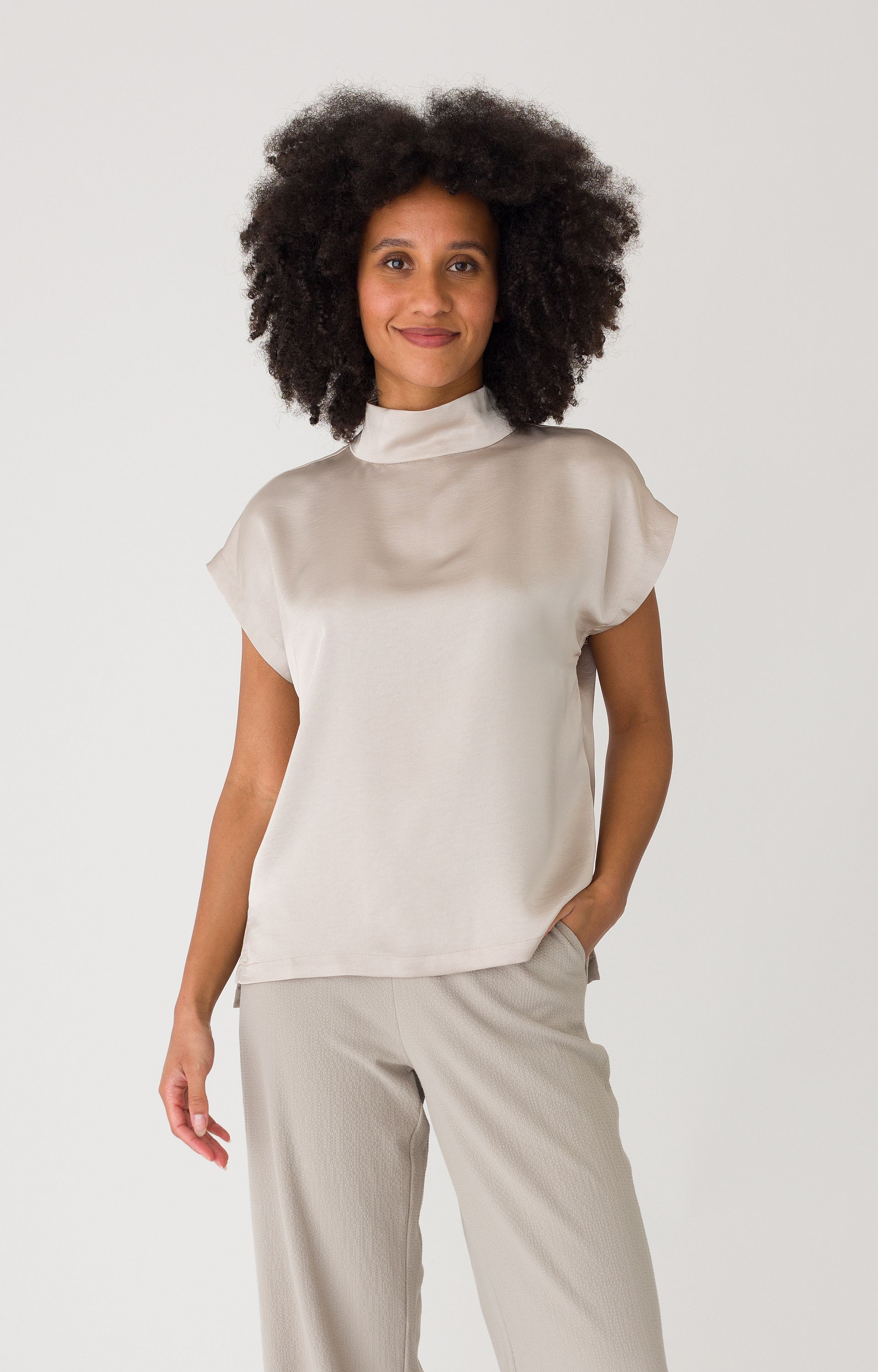 Blouse met satijnlook