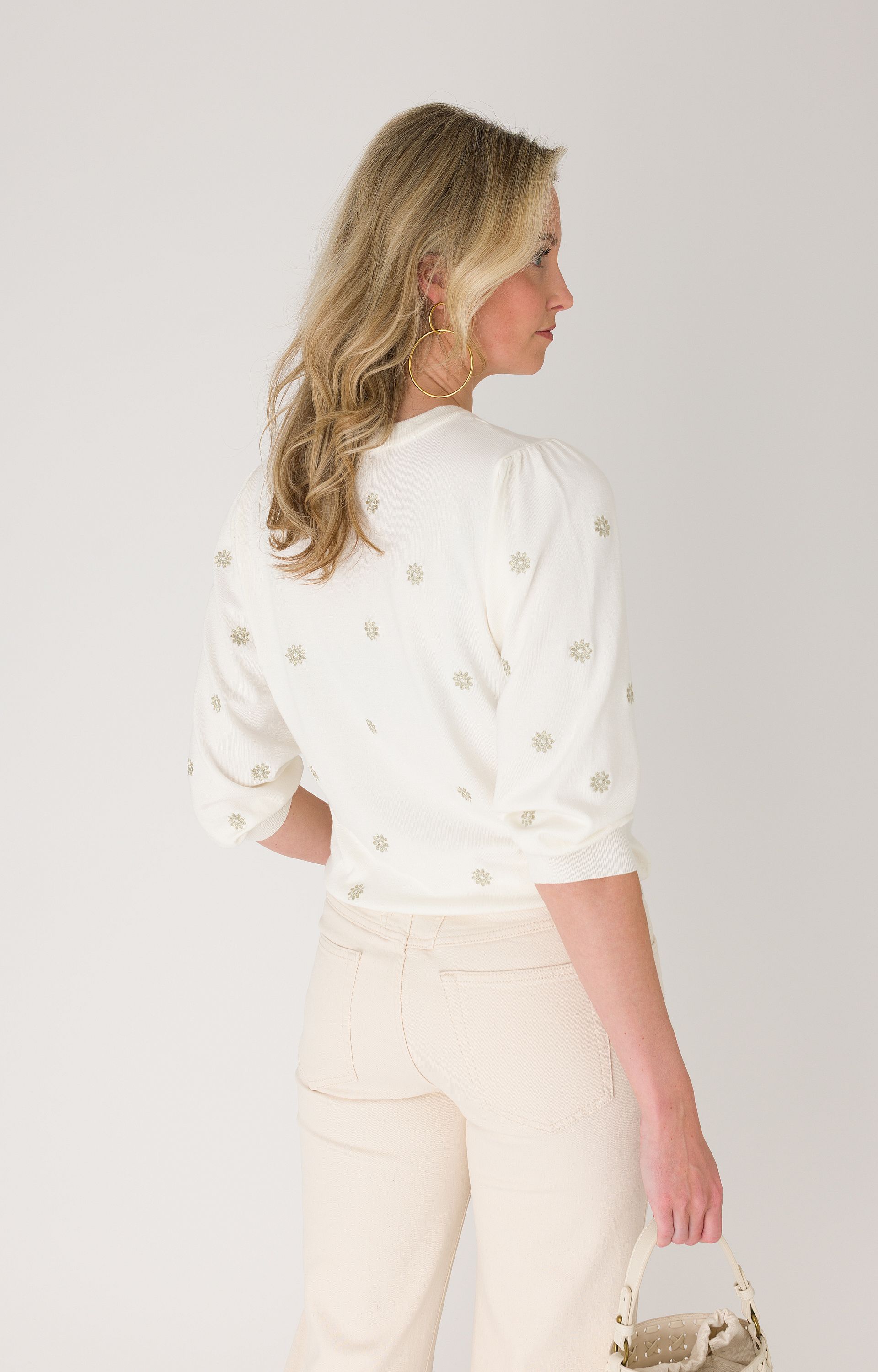 Pullover met borduursels