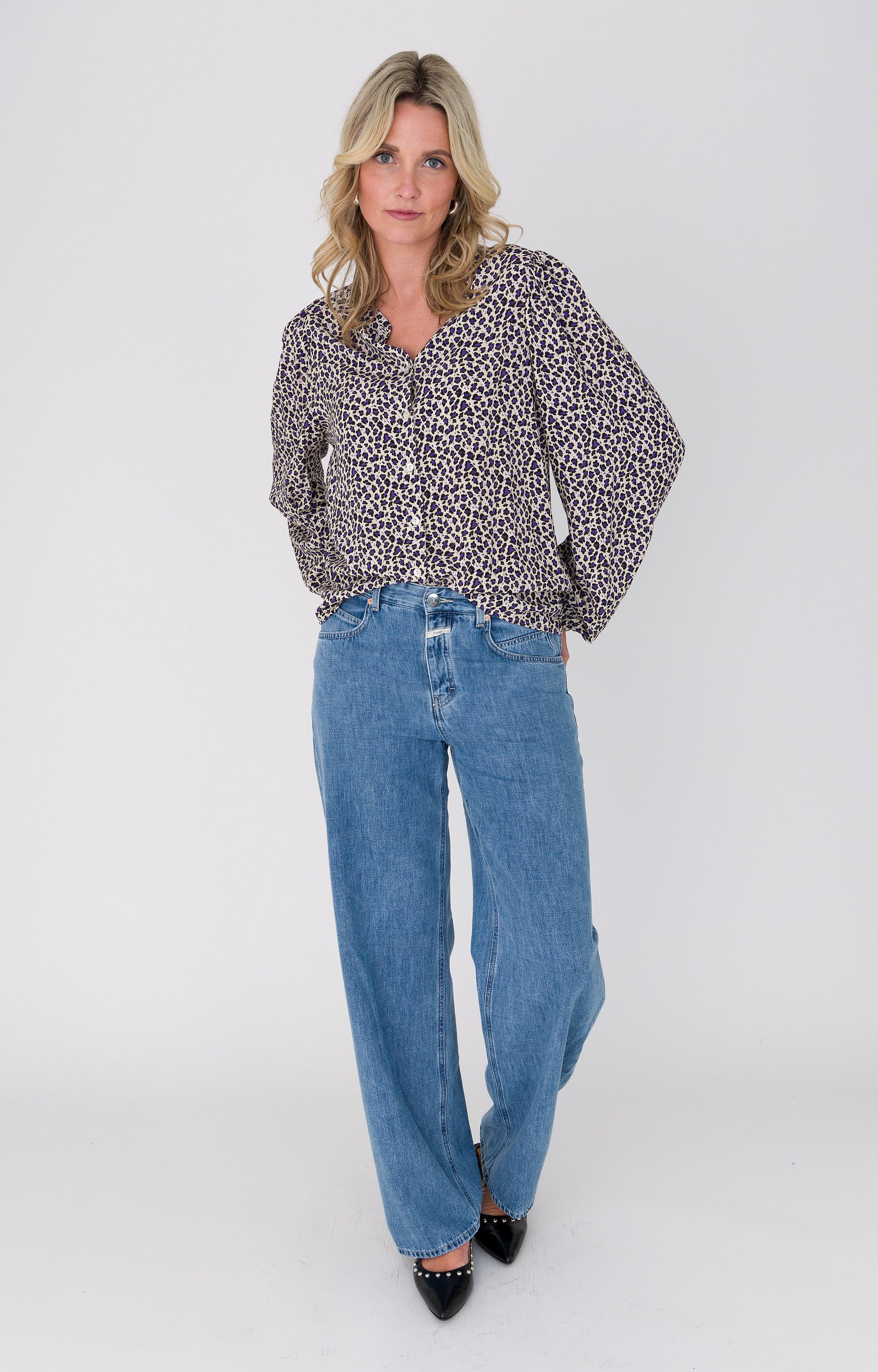 Blouse met panterprint