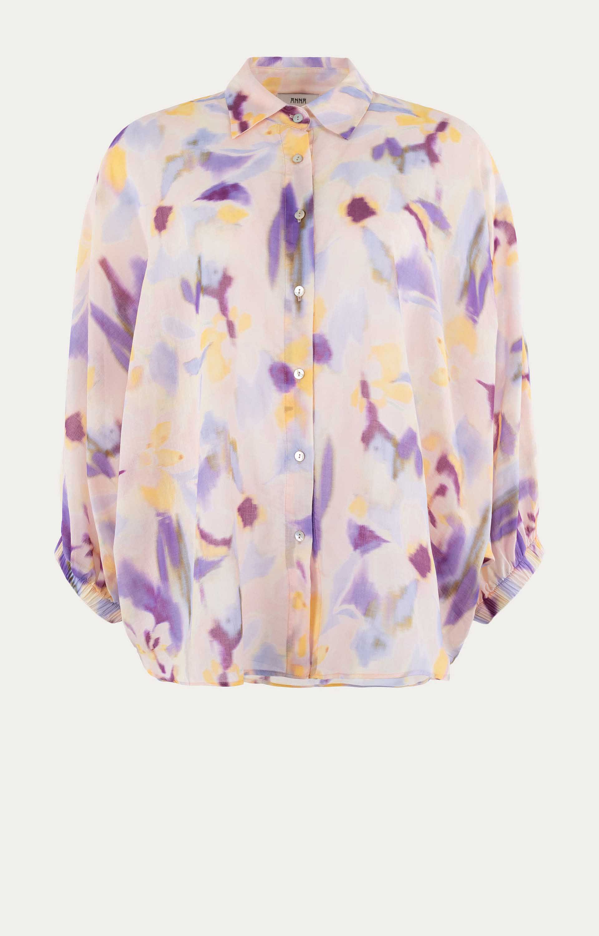 Blouse met aquarel print