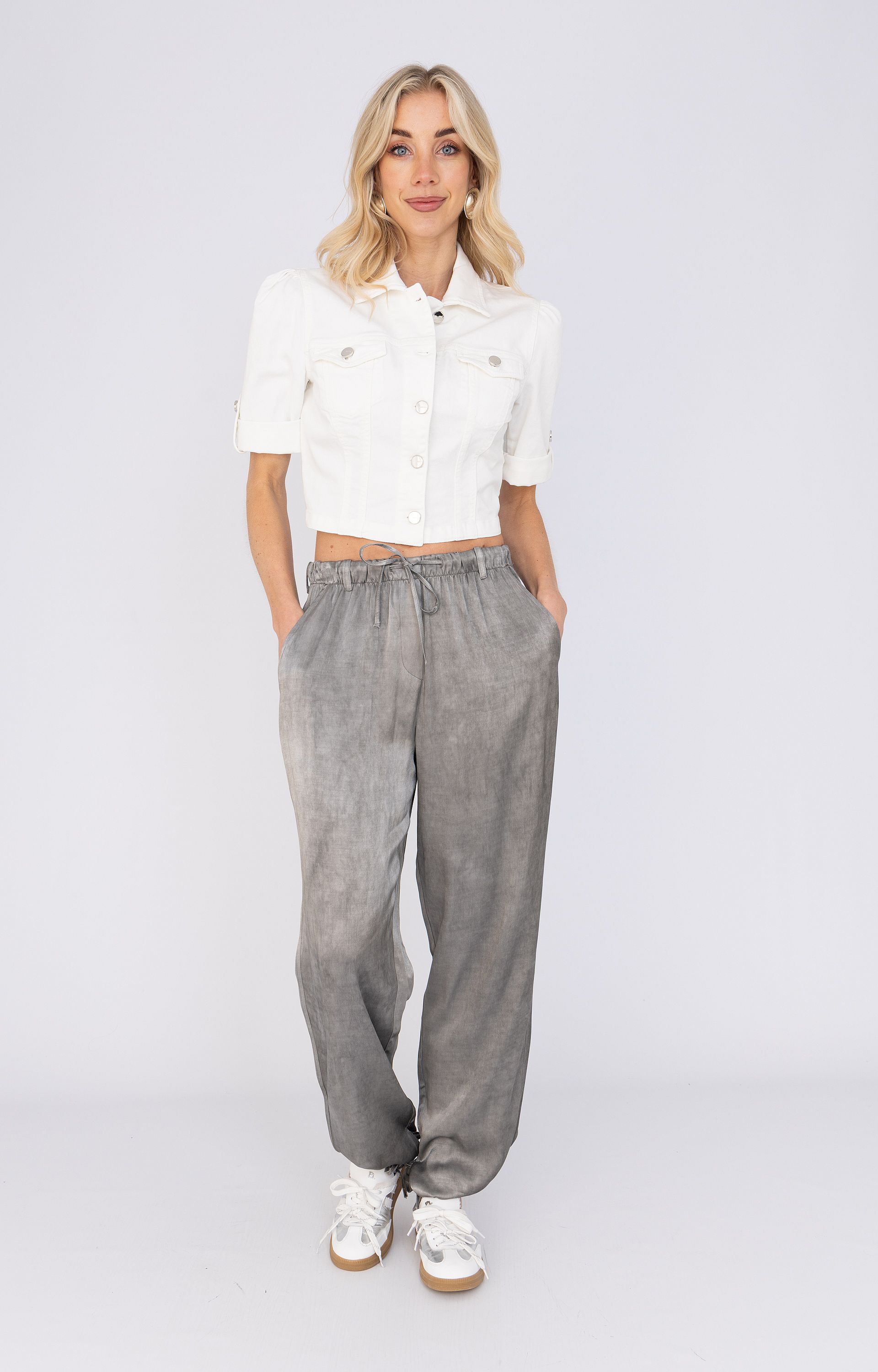 Broek met satijnlook