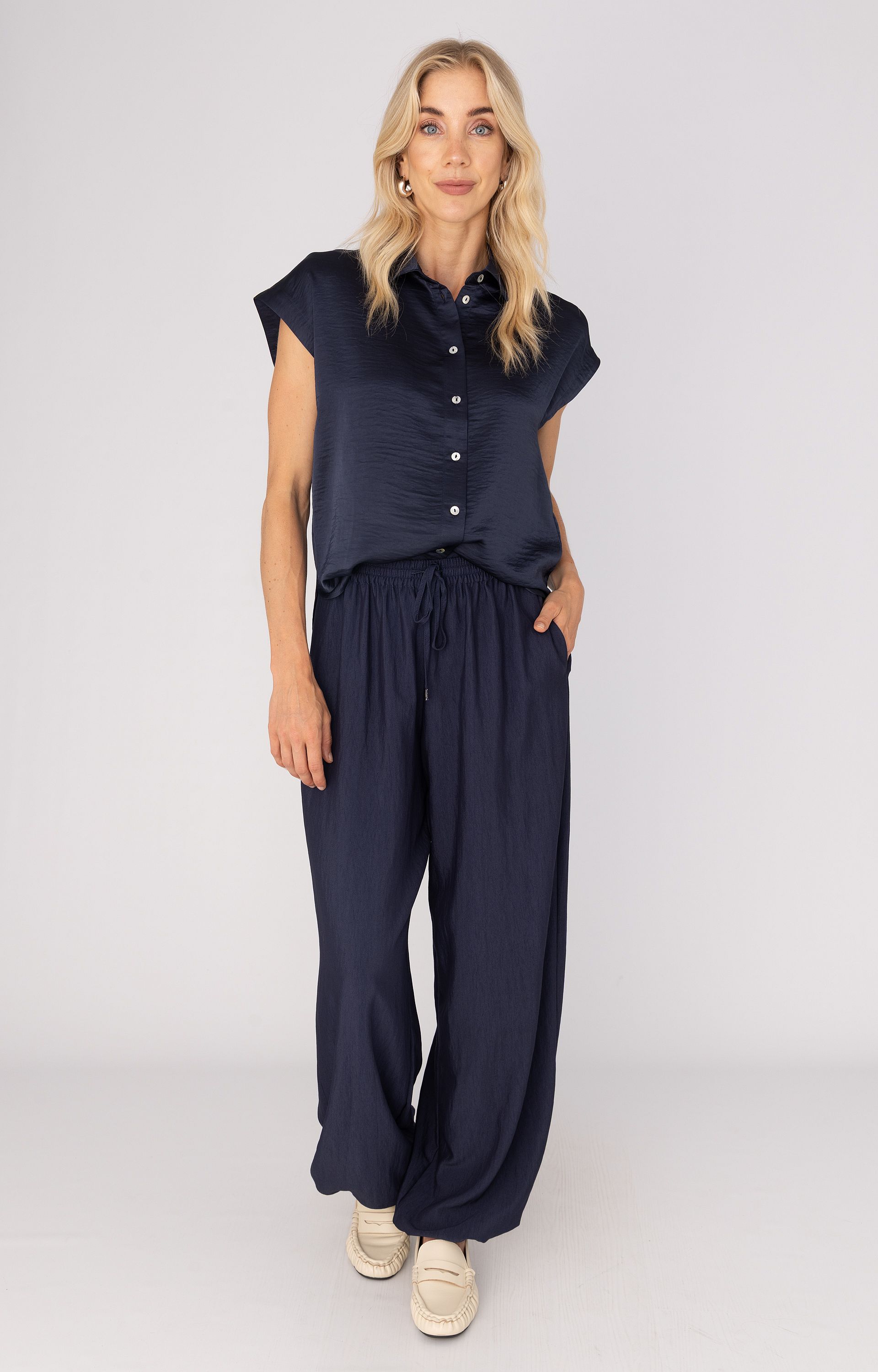 Blouse met satijnlook 