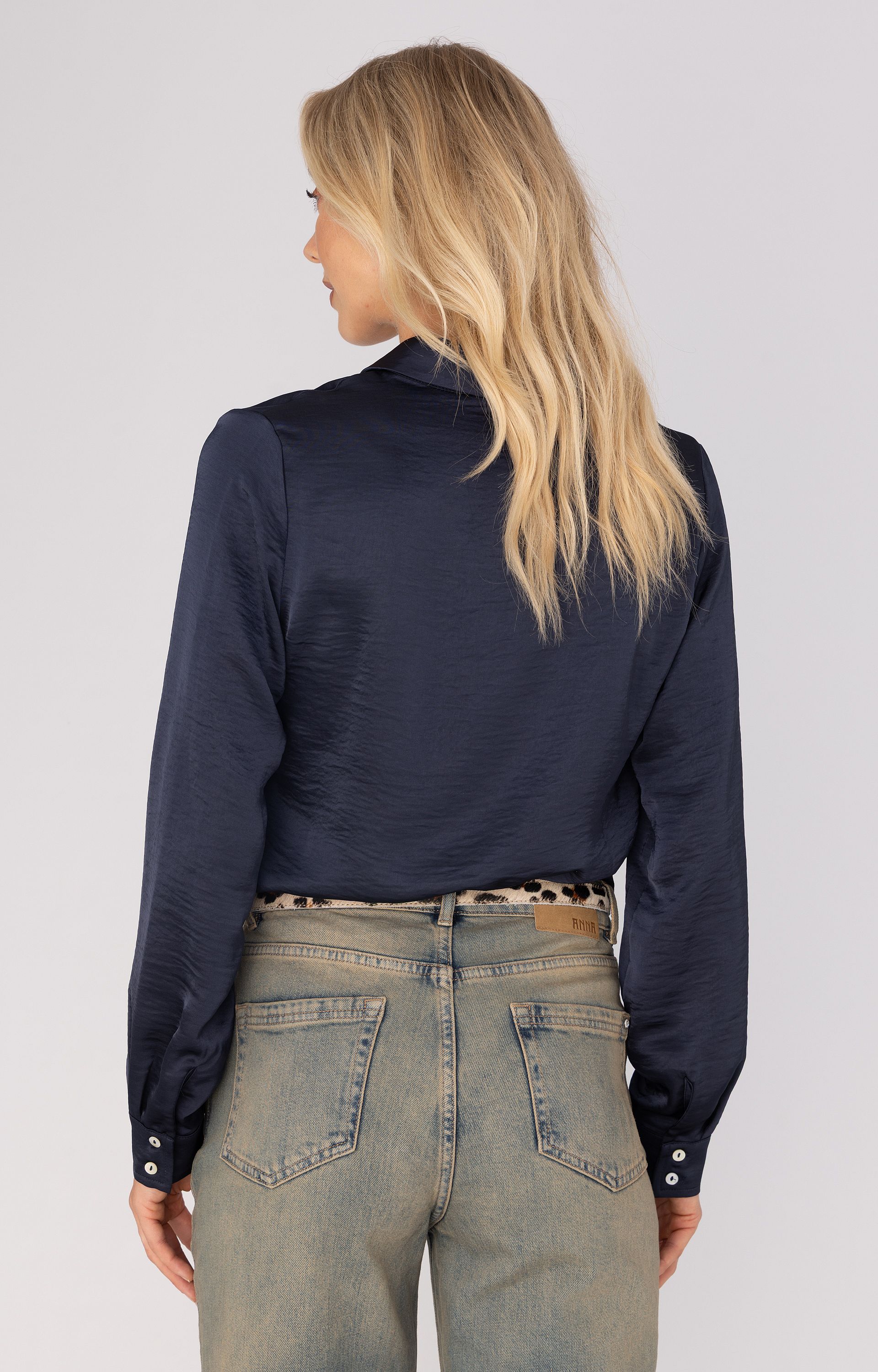 Blouse met satijnlook
