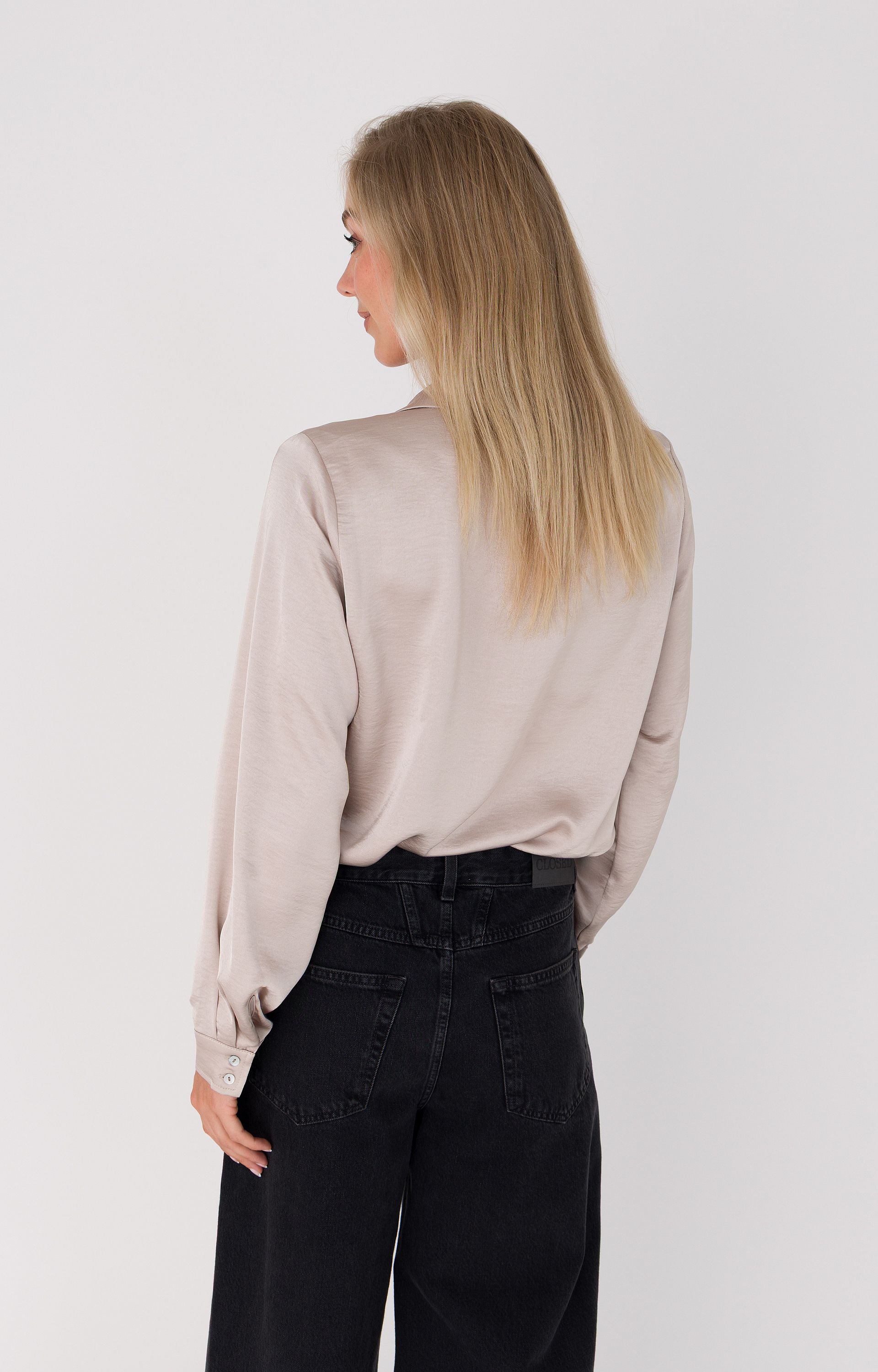Blouse met satijnlook