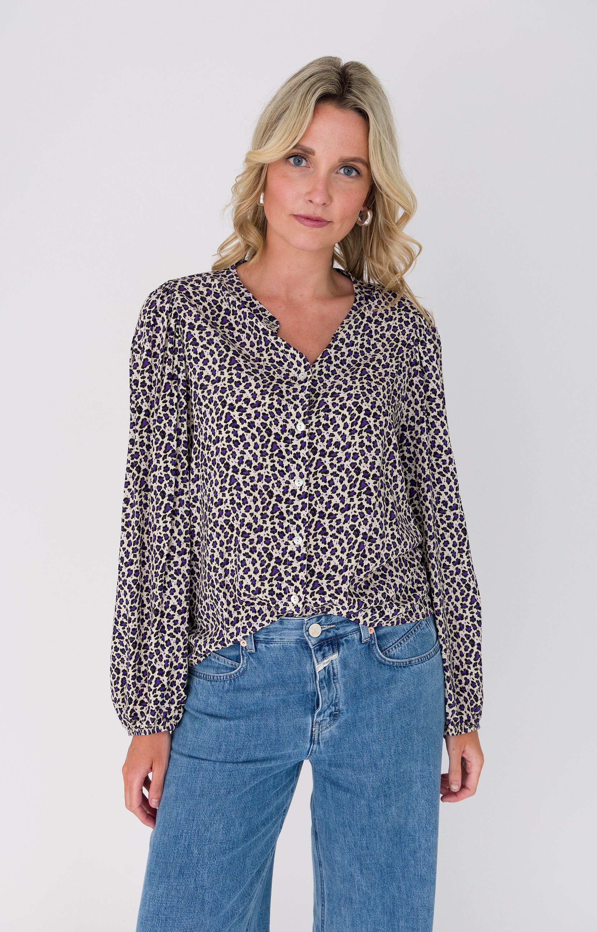 Blouse met panterprint