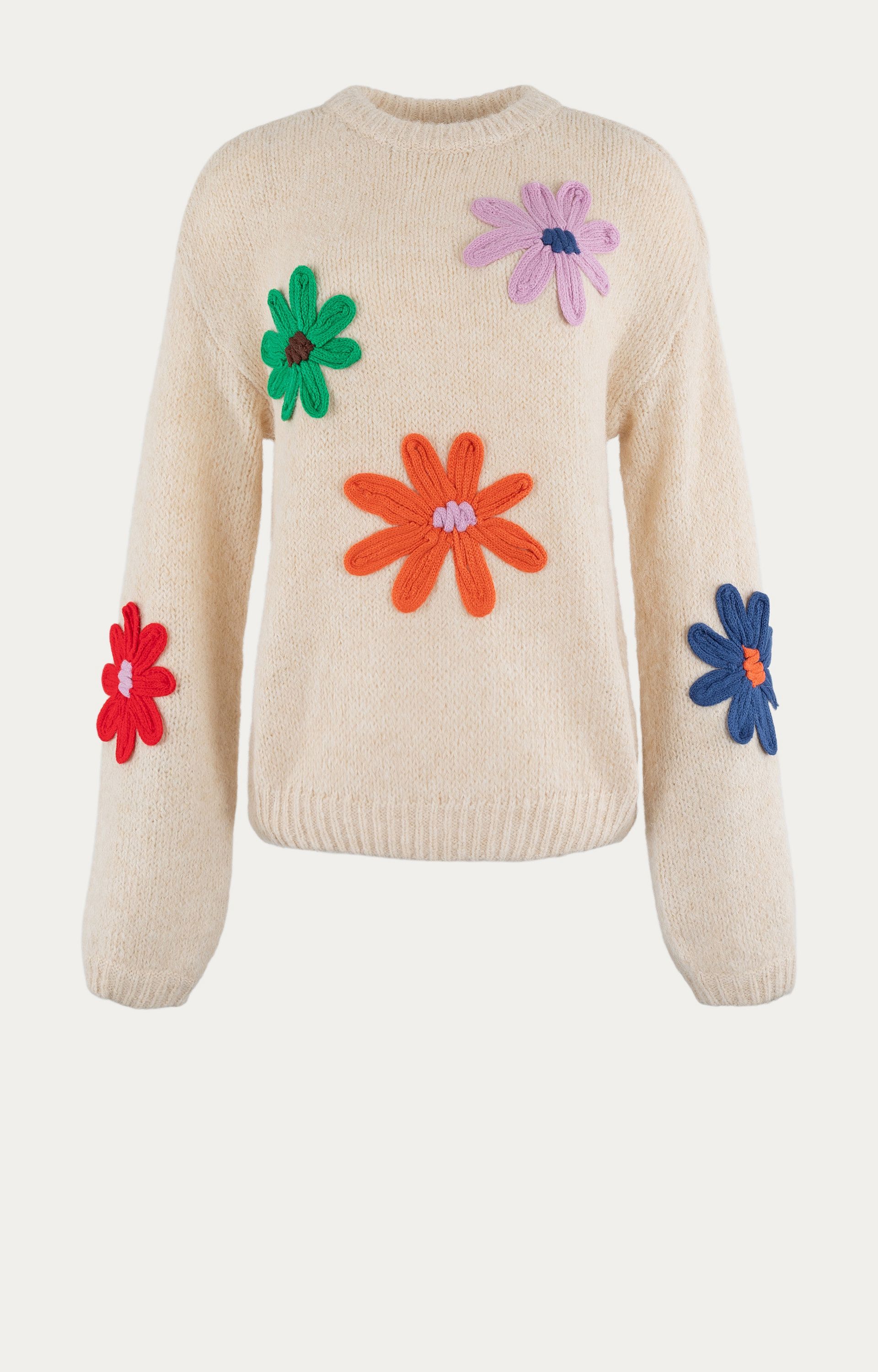 Pullover met bloemendetail