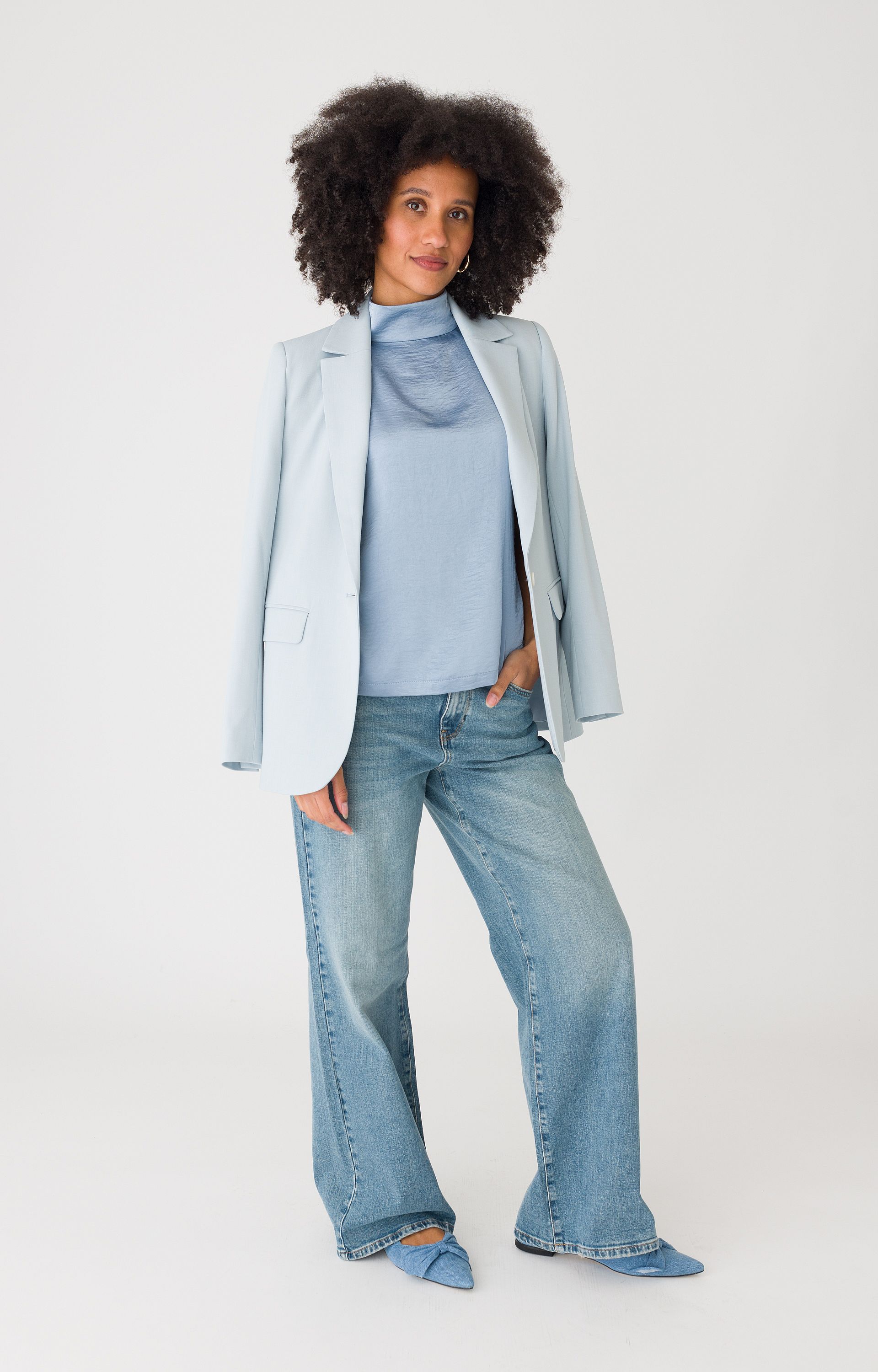 Blouse met satijnlook