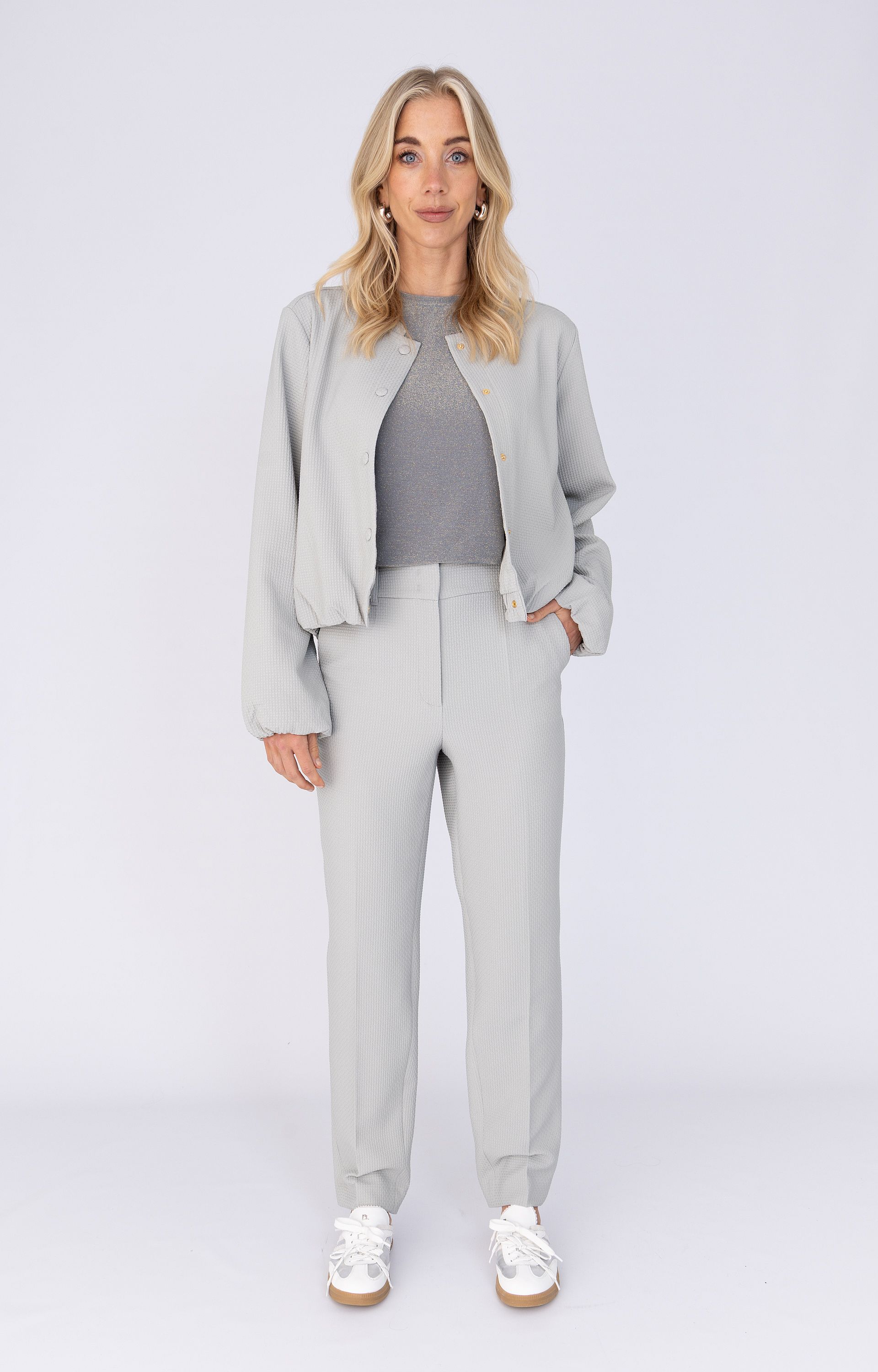 Pantalon met structuur