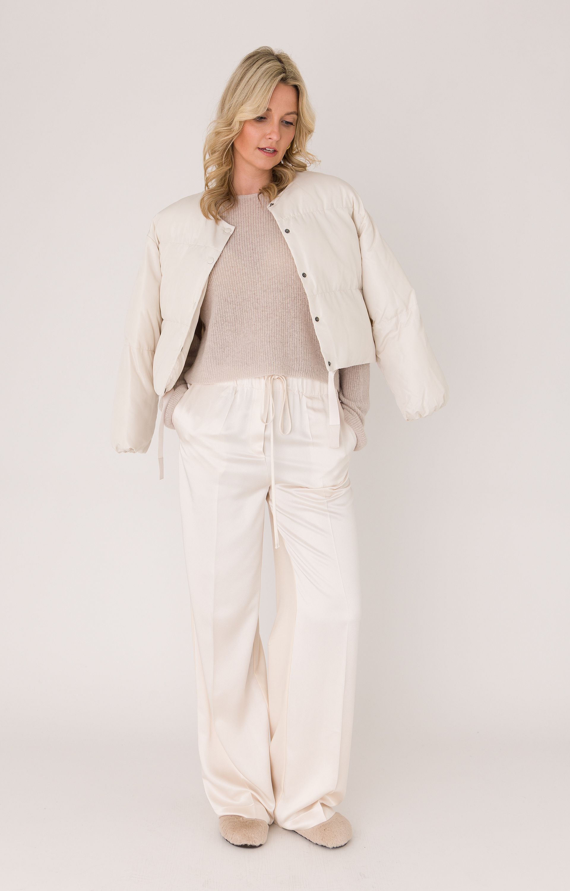 Broek met satijnlook