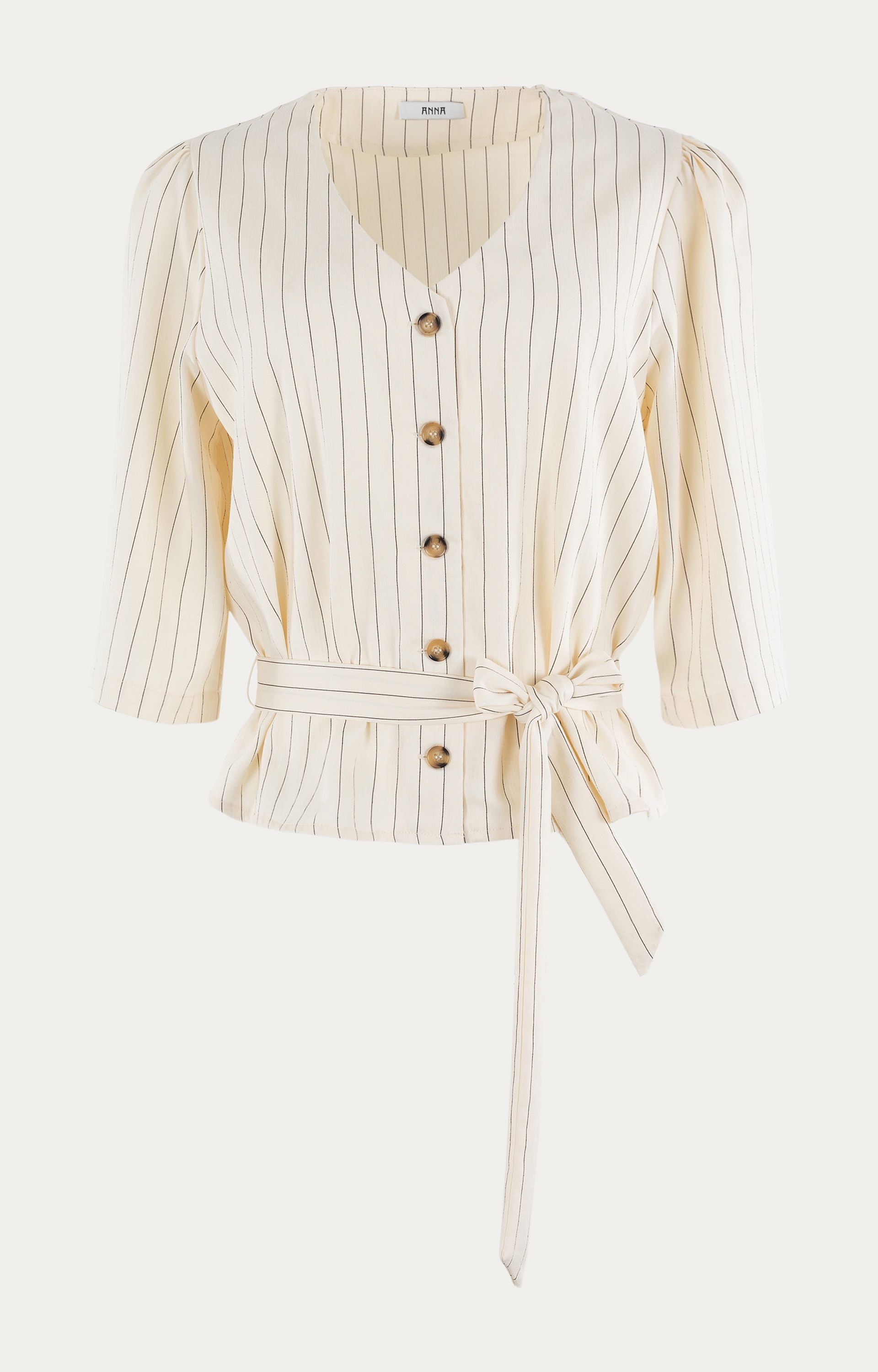 Blouse met krijtstreep