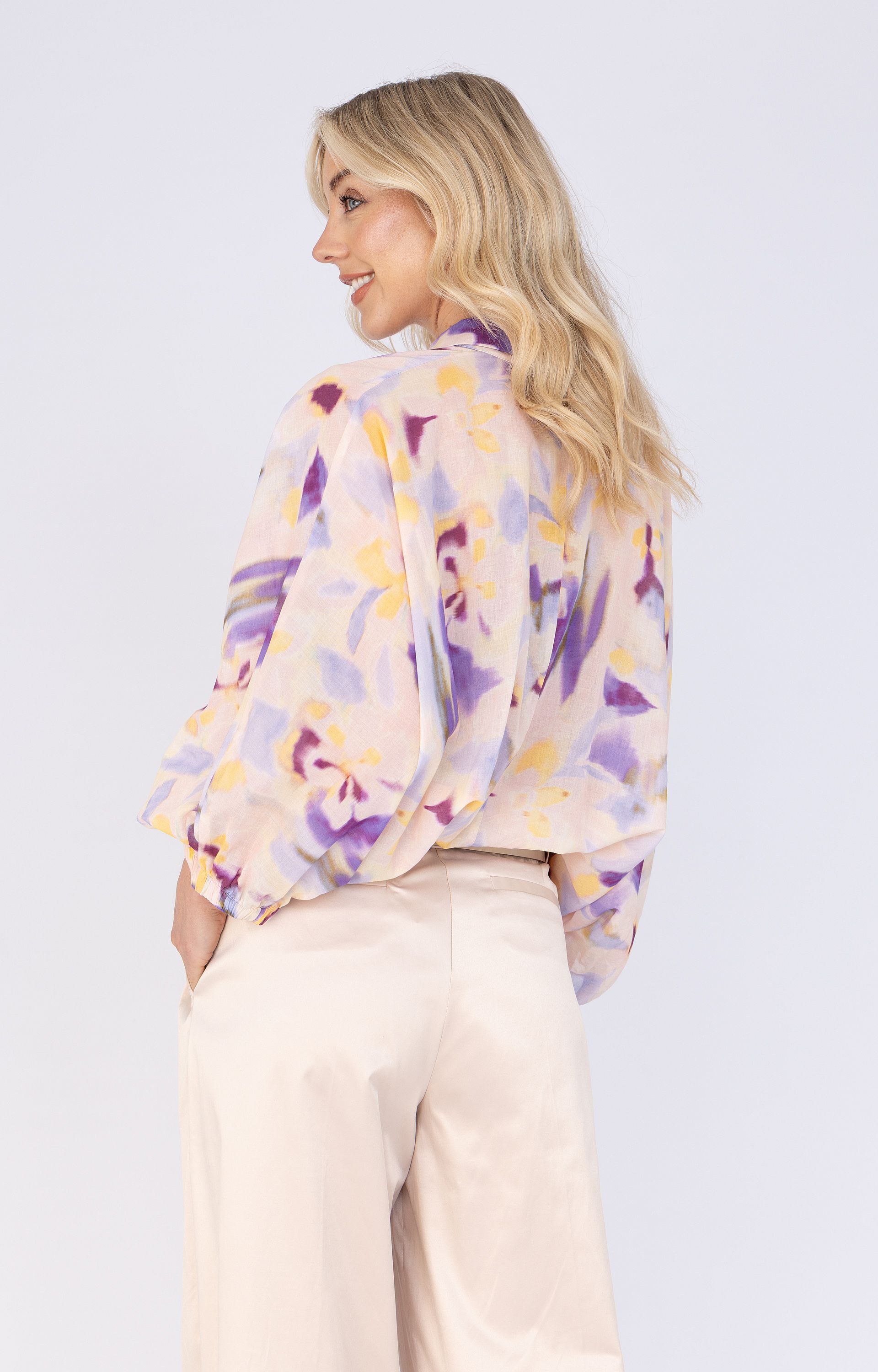 Blouse met aquarel print