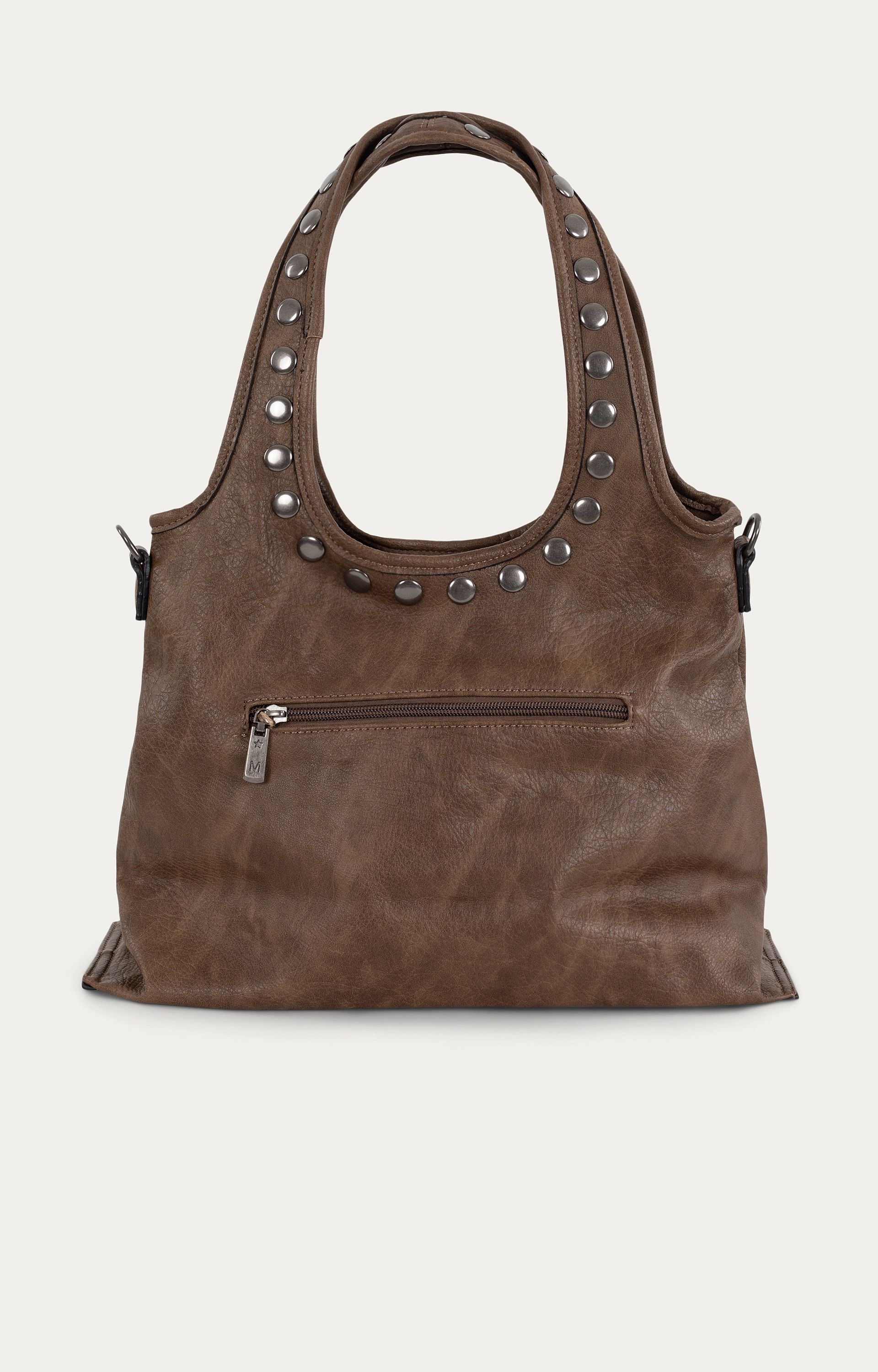 Tas taupe met studs 