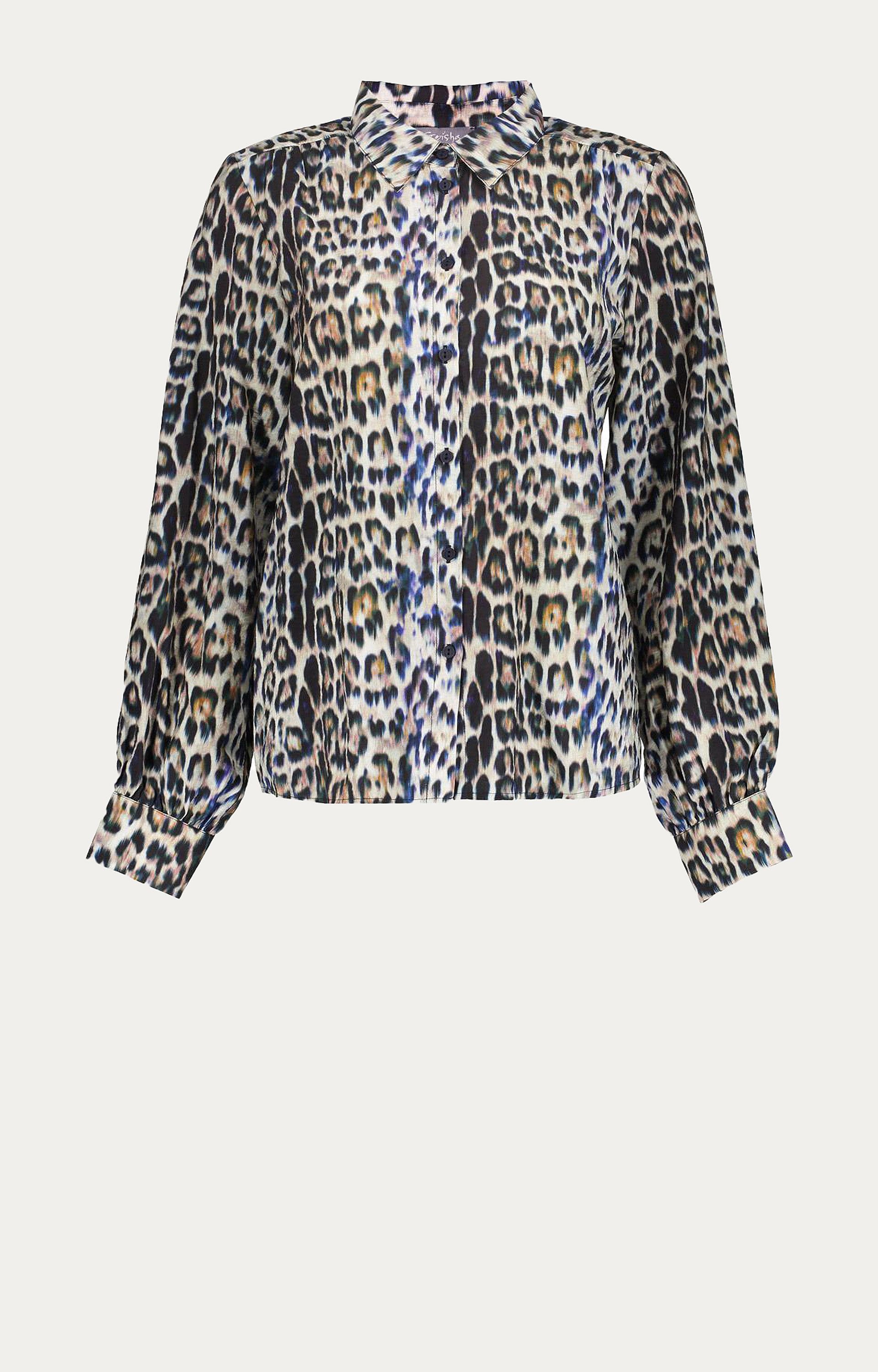 Blouse met leopard print