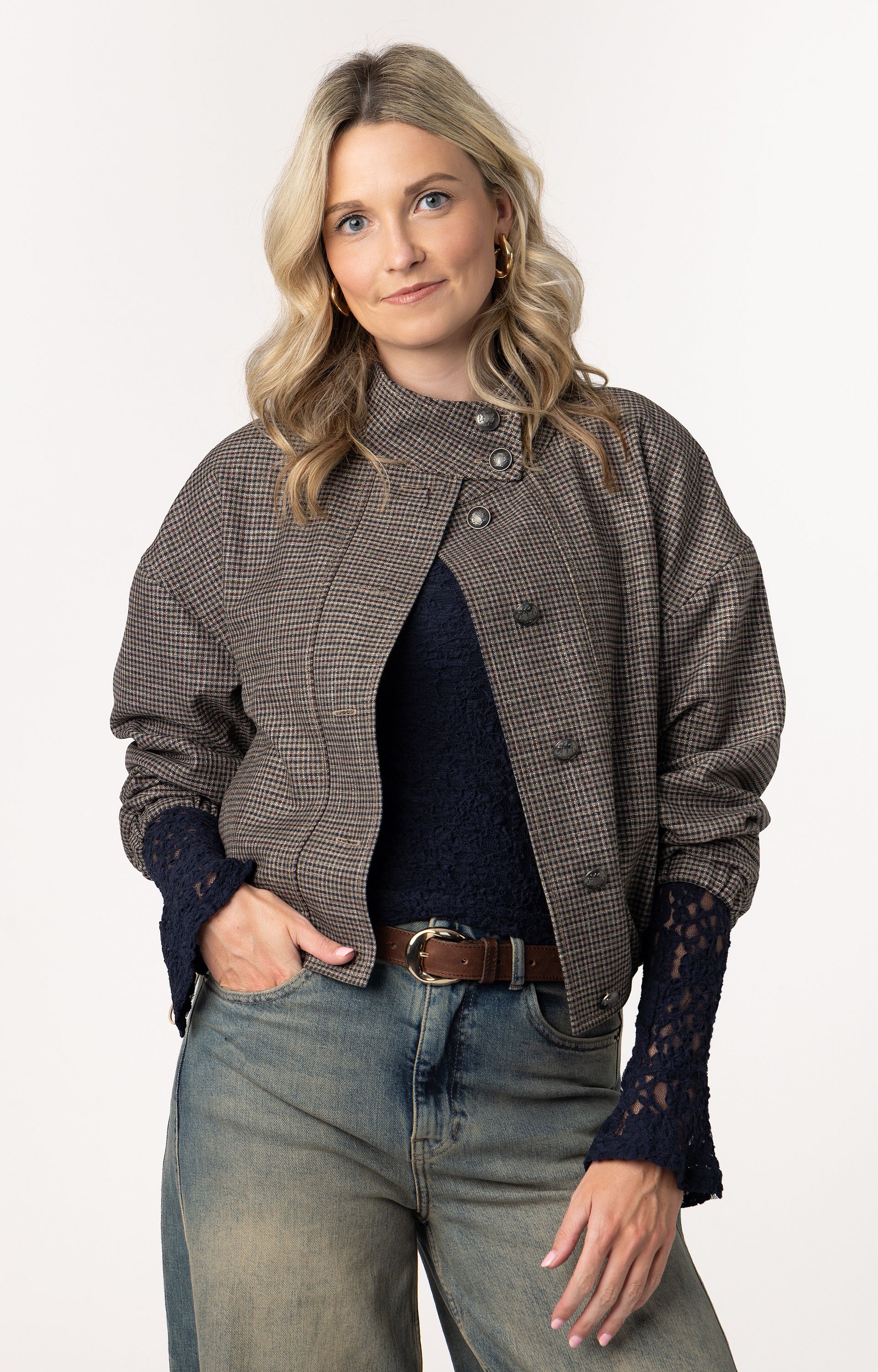 Jacket met ruitdessin 