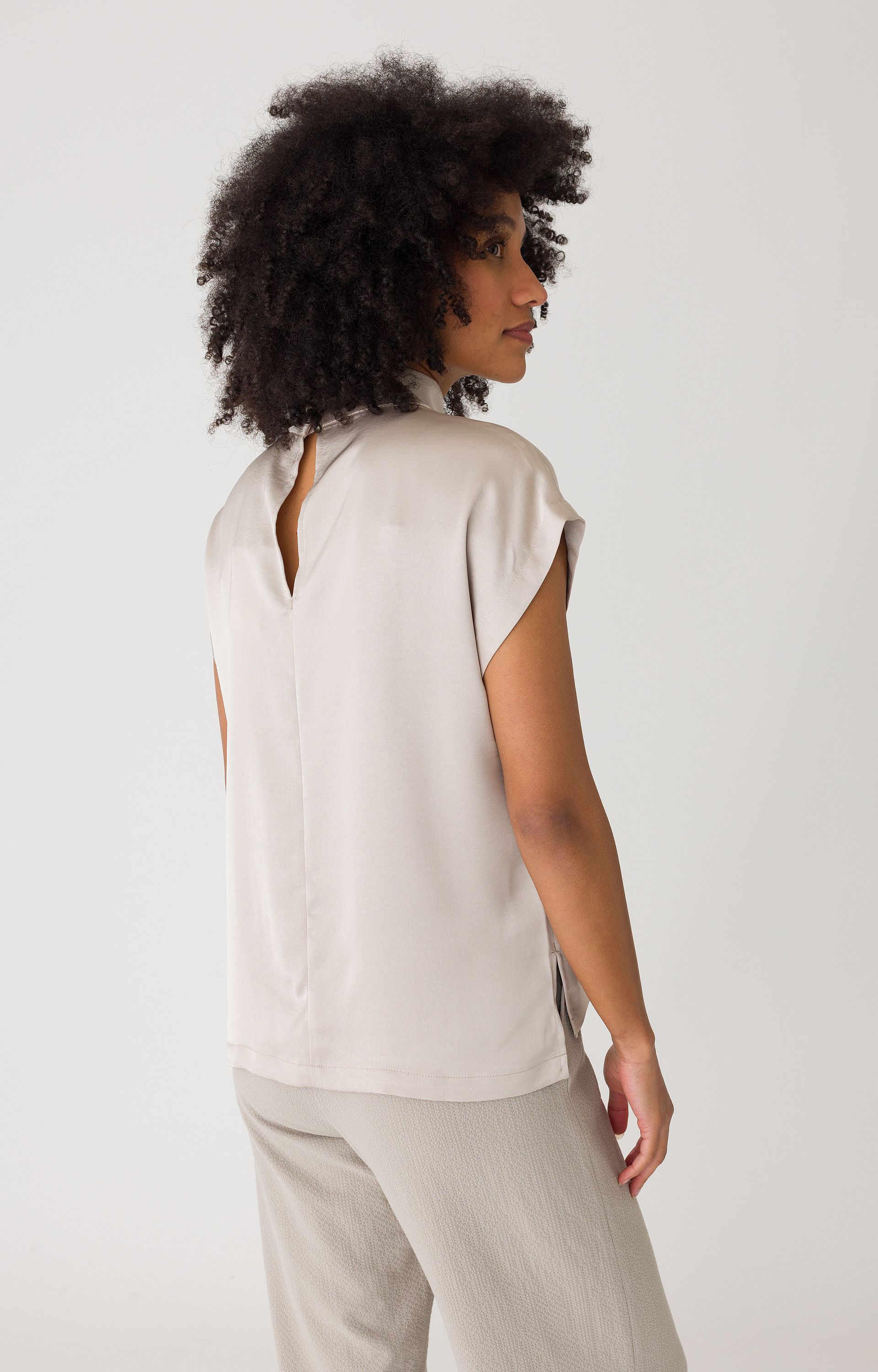 Blouse met satijnlook