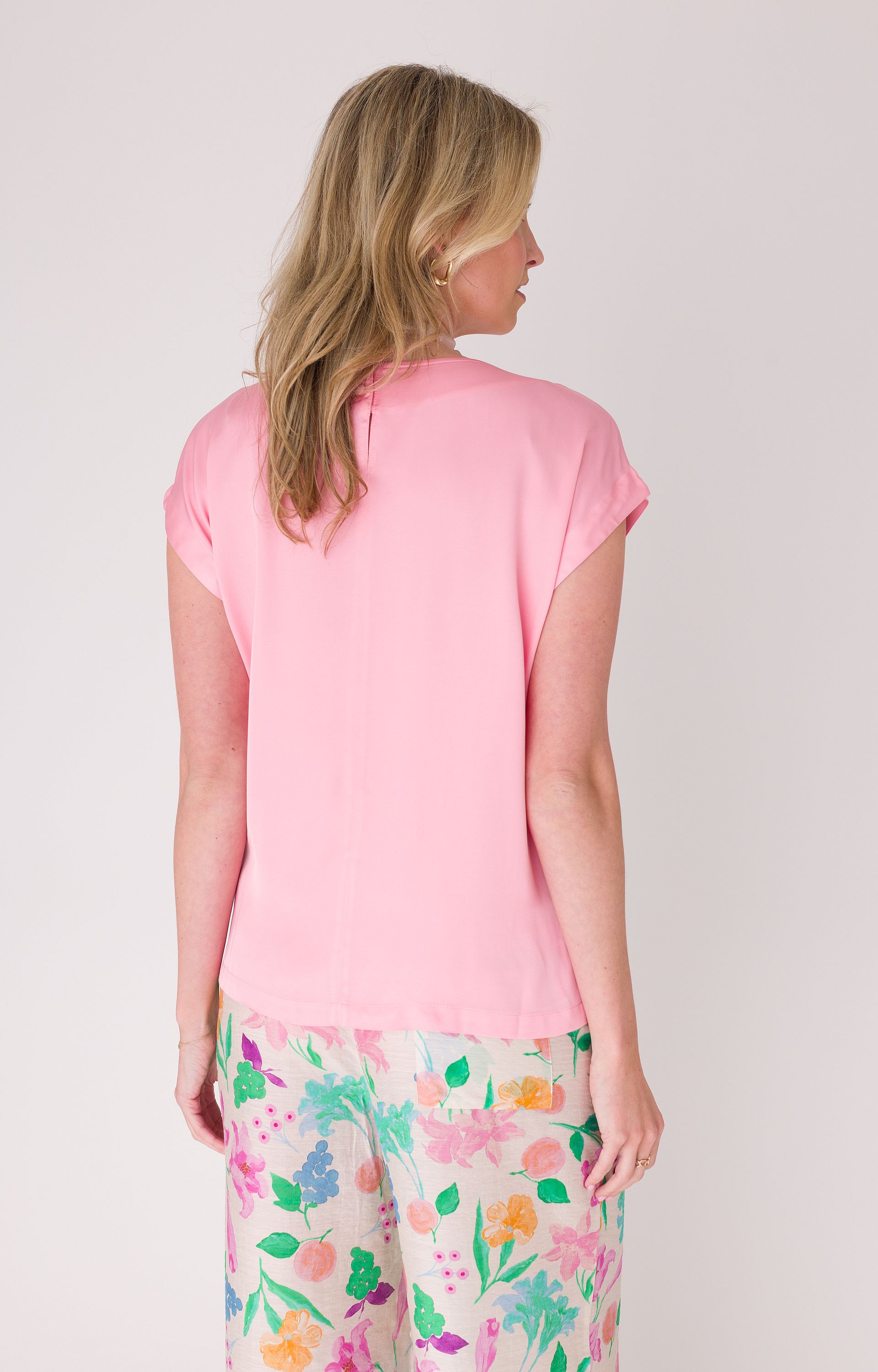 Blousetop met satijnlook