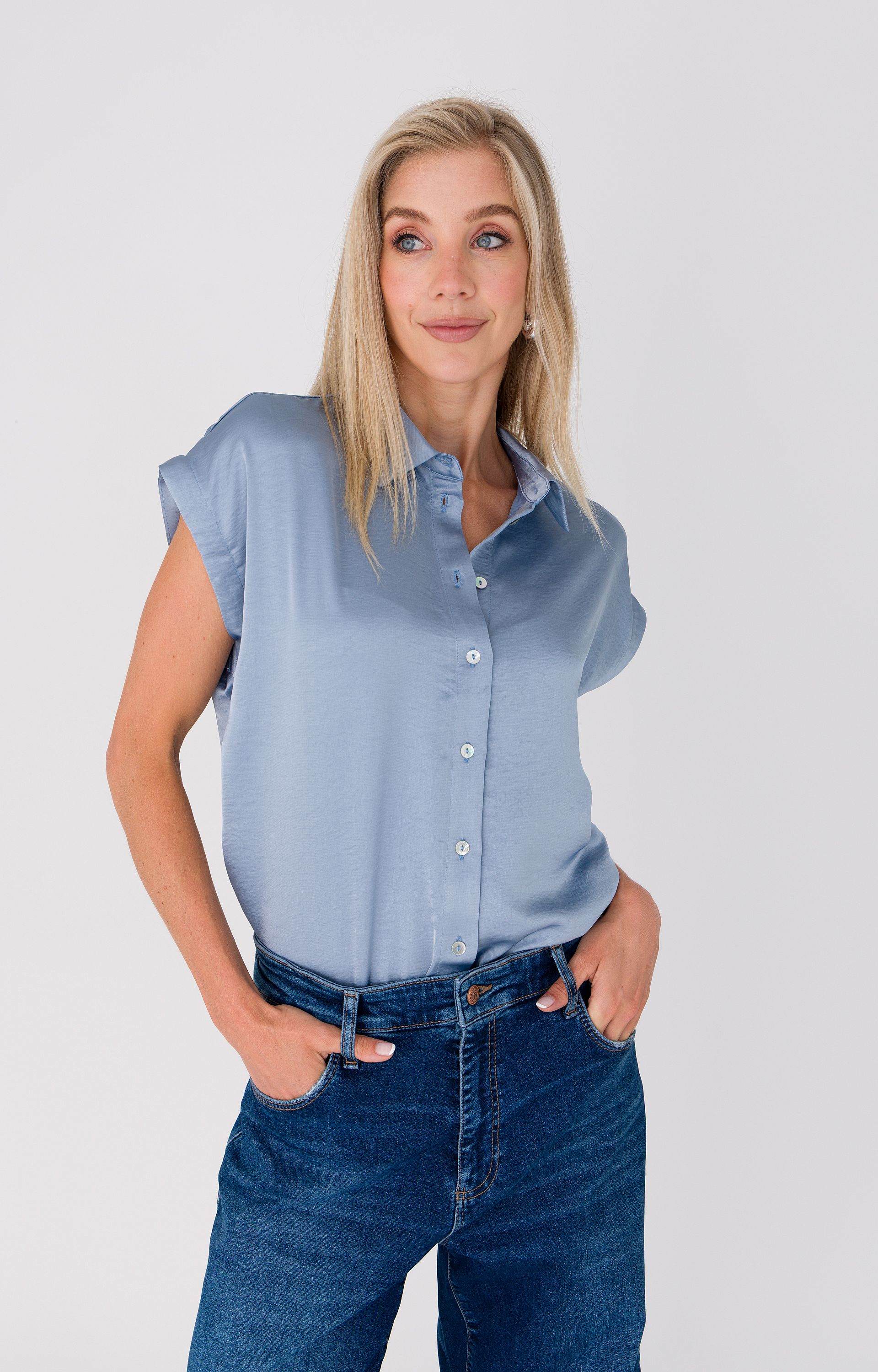 Blouse met satijnlook