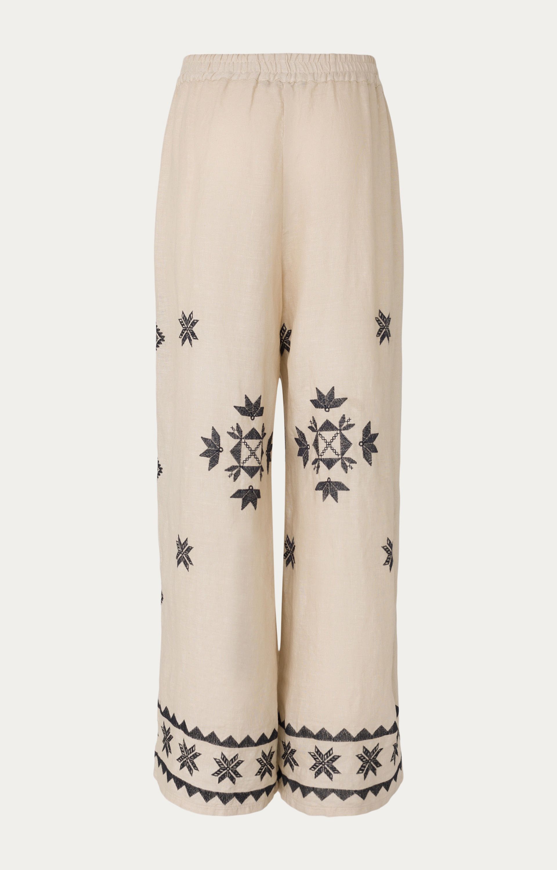 Broek met borduursels