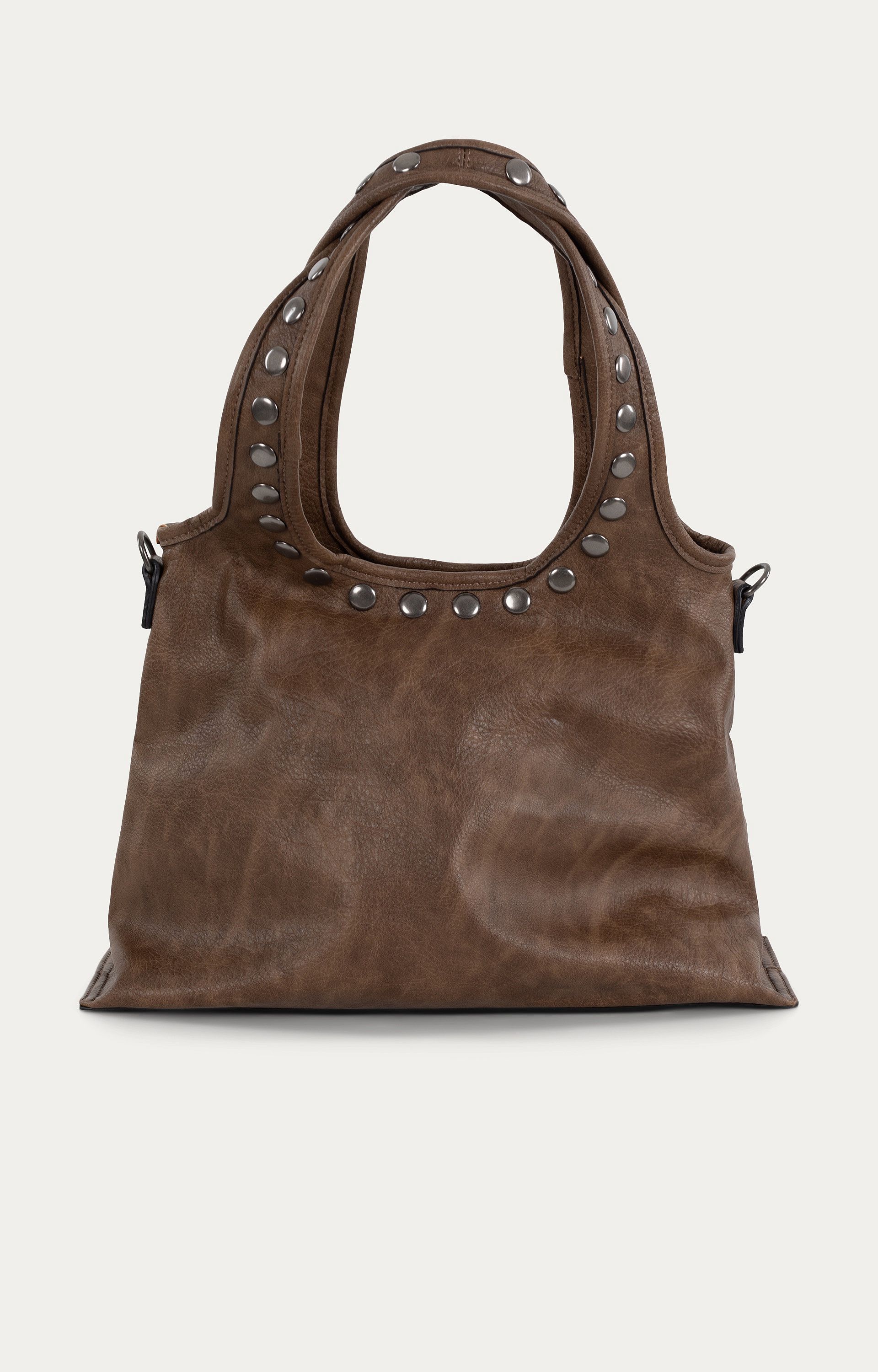 Tas taupe met studs 