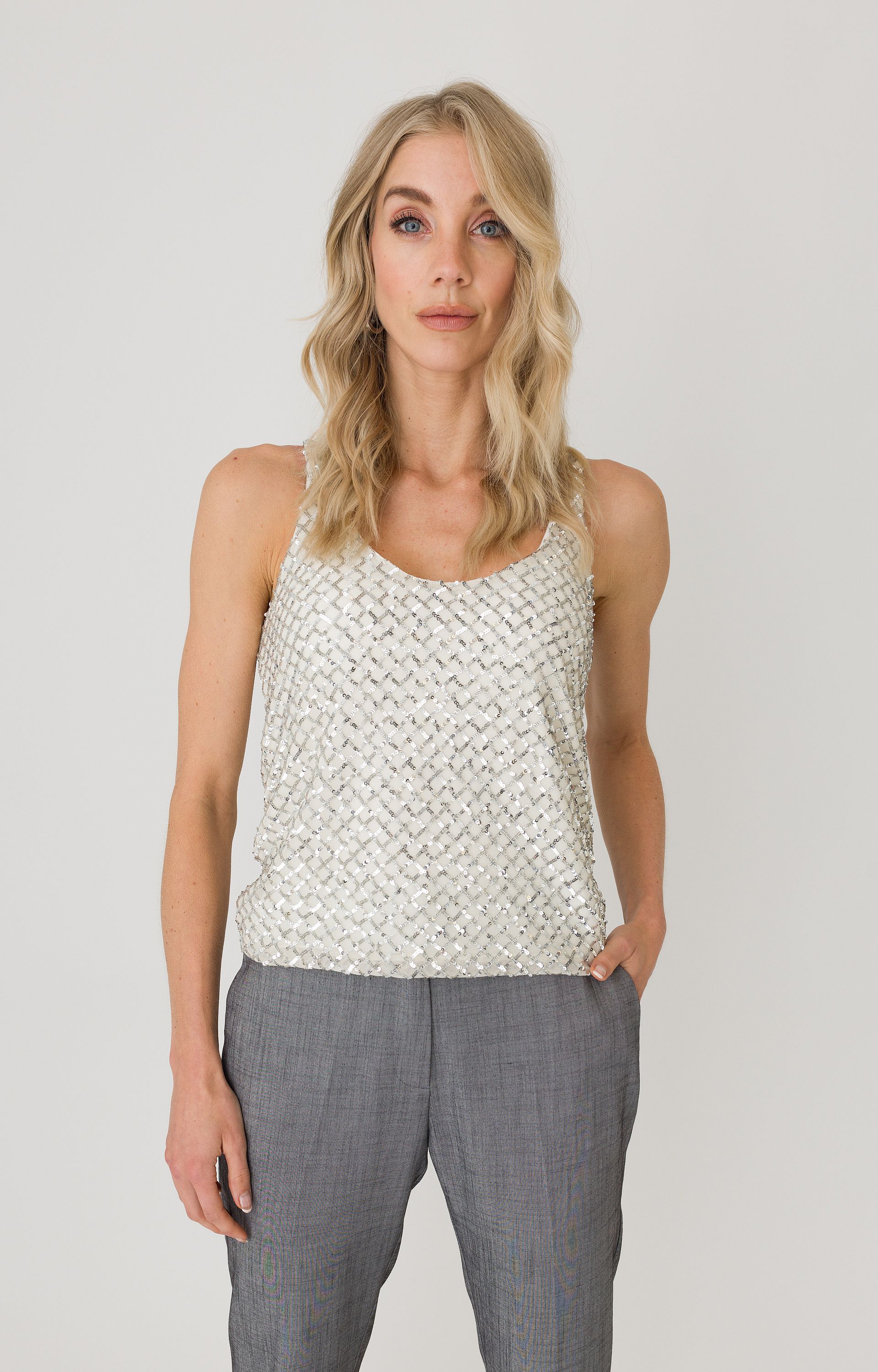 Blouse Top Silver