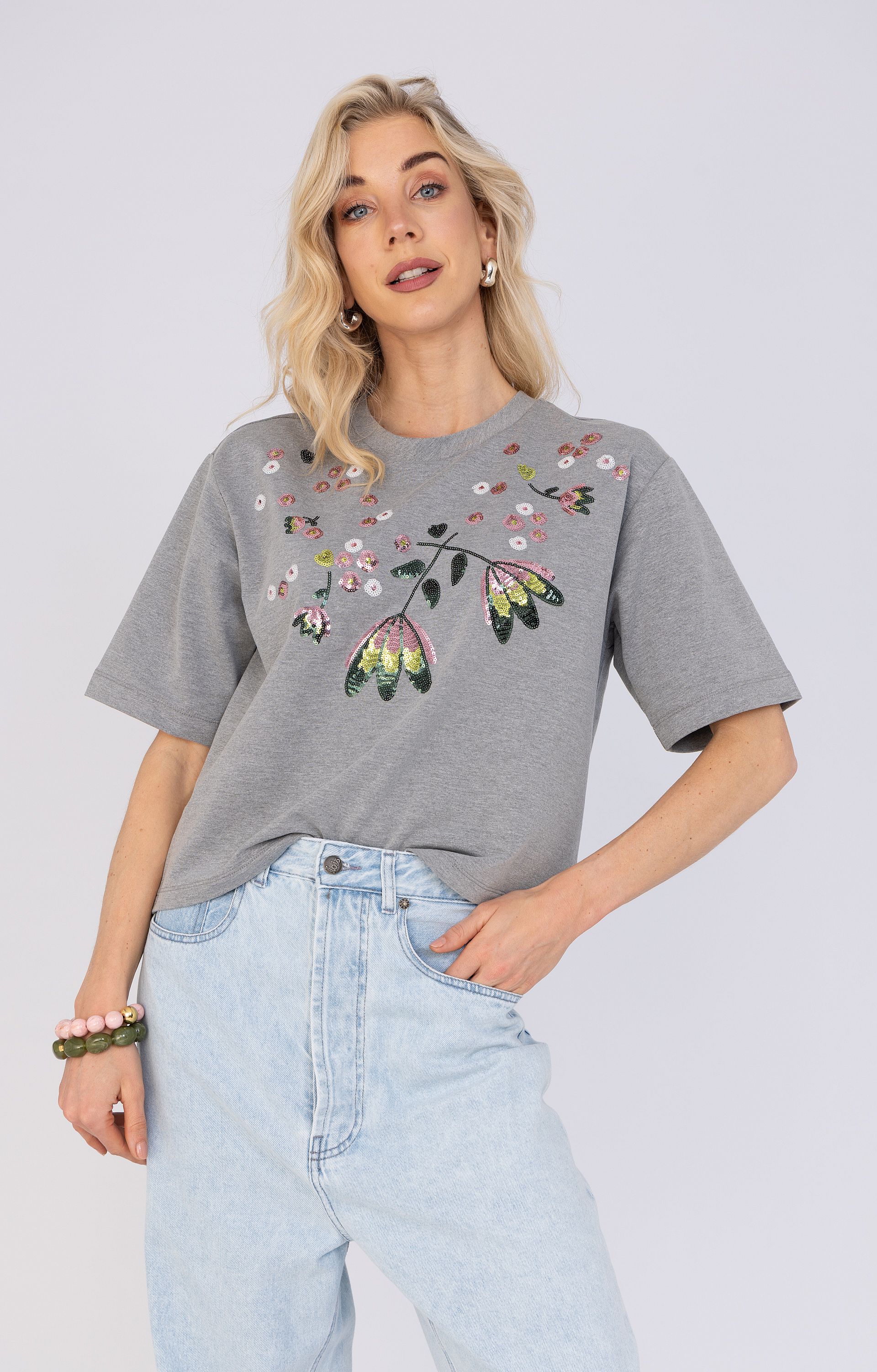 T-shirt met pailletten