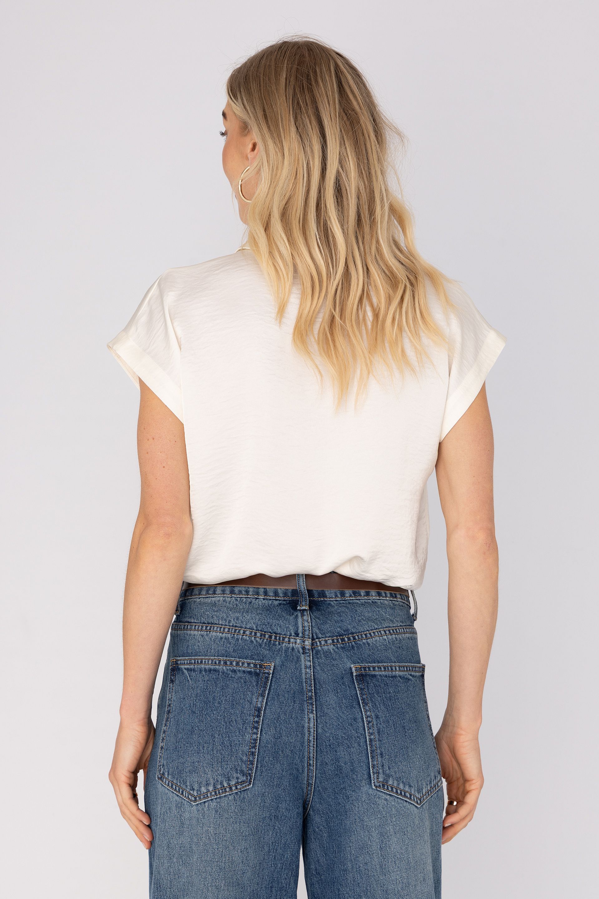Blouse met satijnlook 