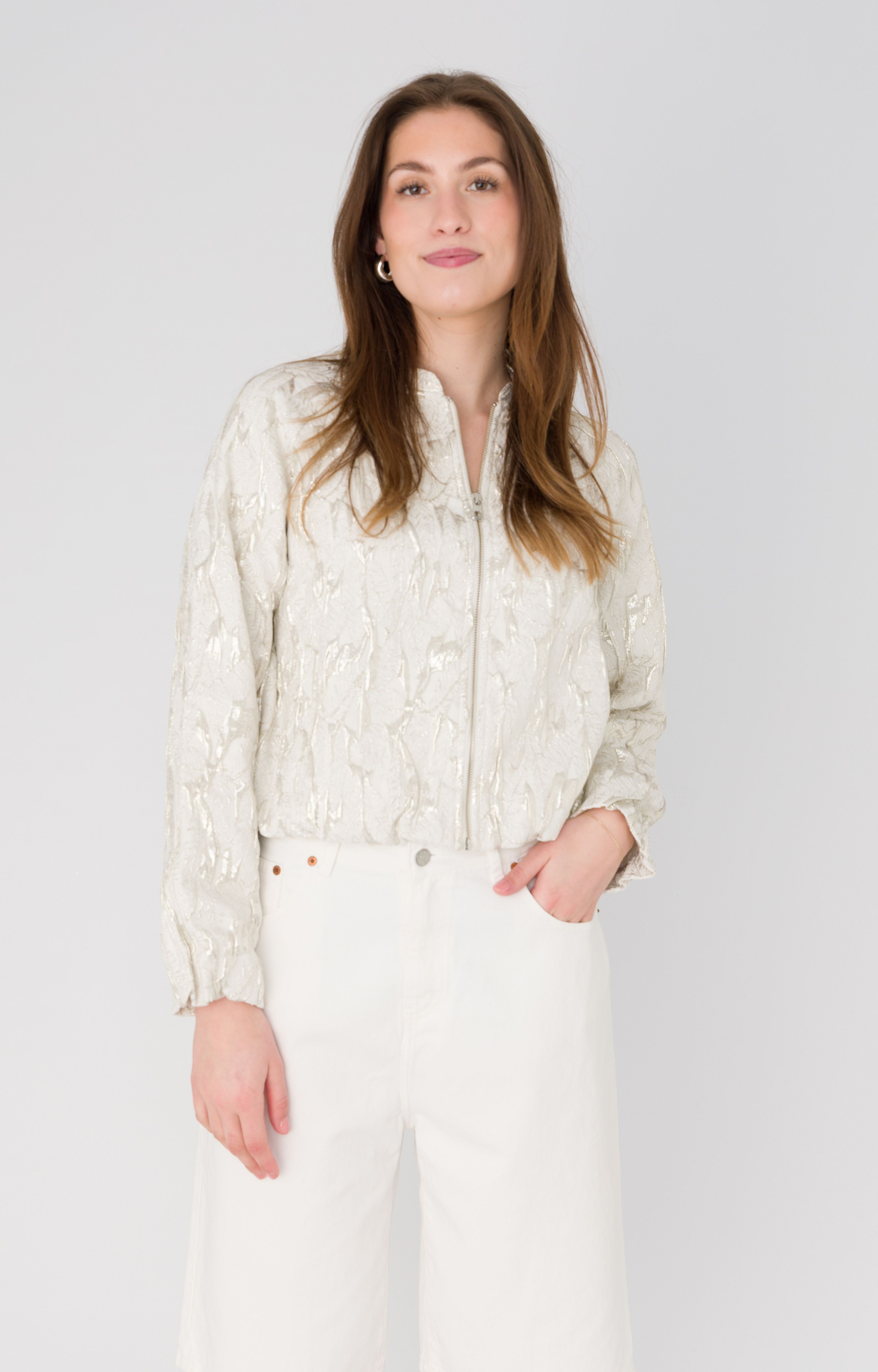 Blazer met zilver jacquard