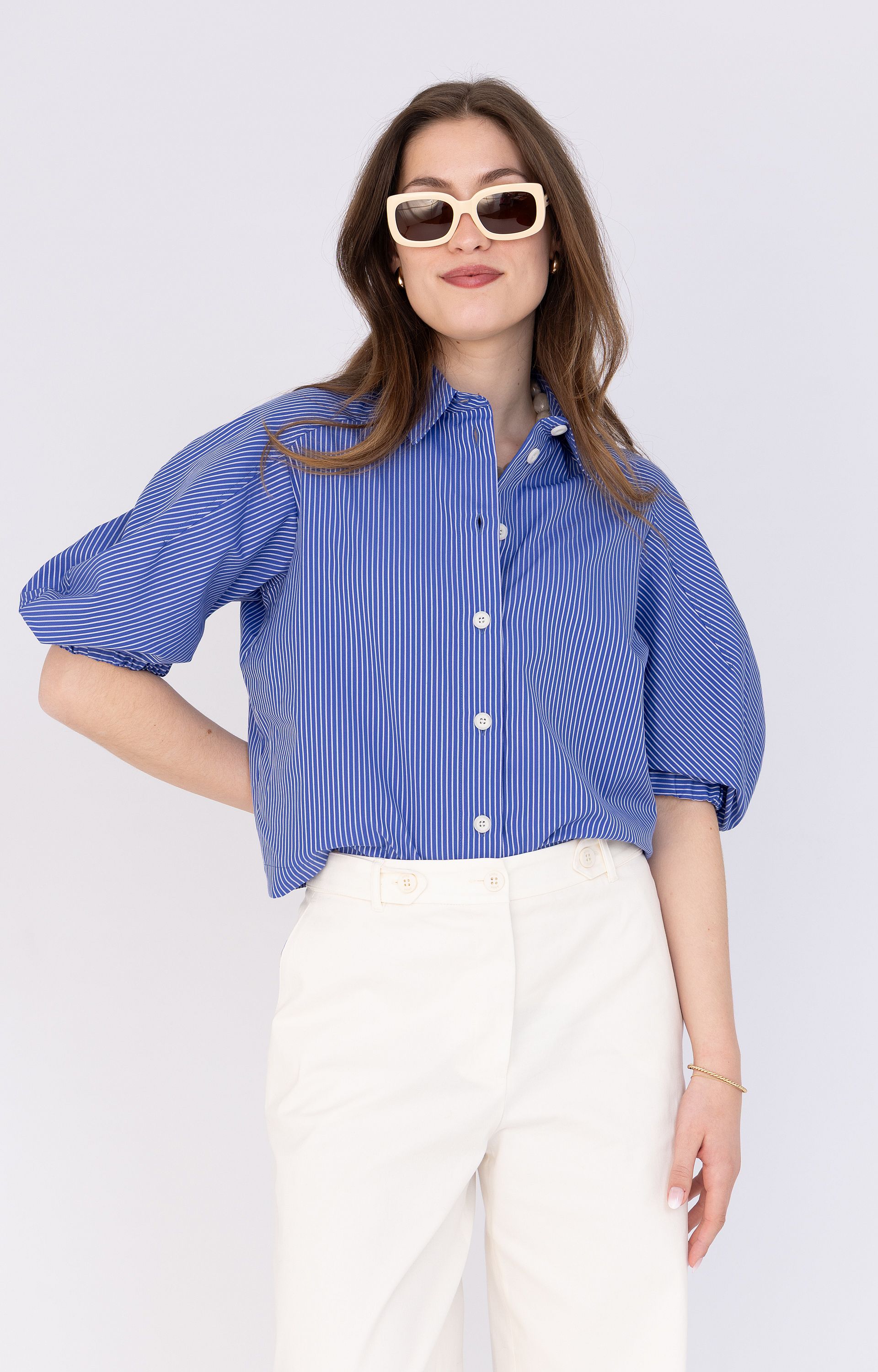 Blouse met pofmouwen