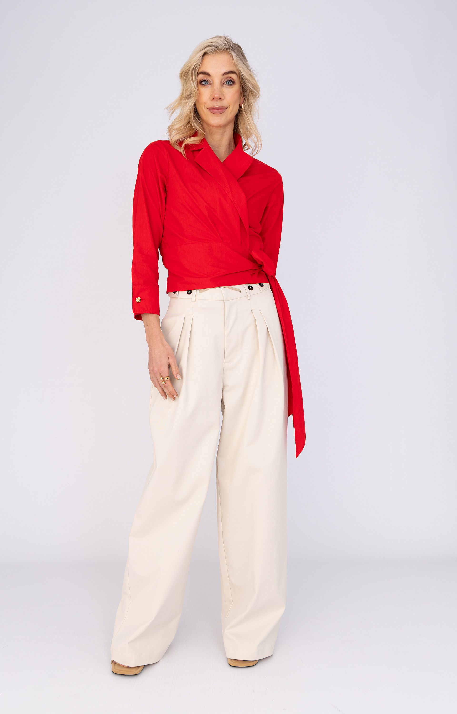 Wikkelblouse van katoenmix