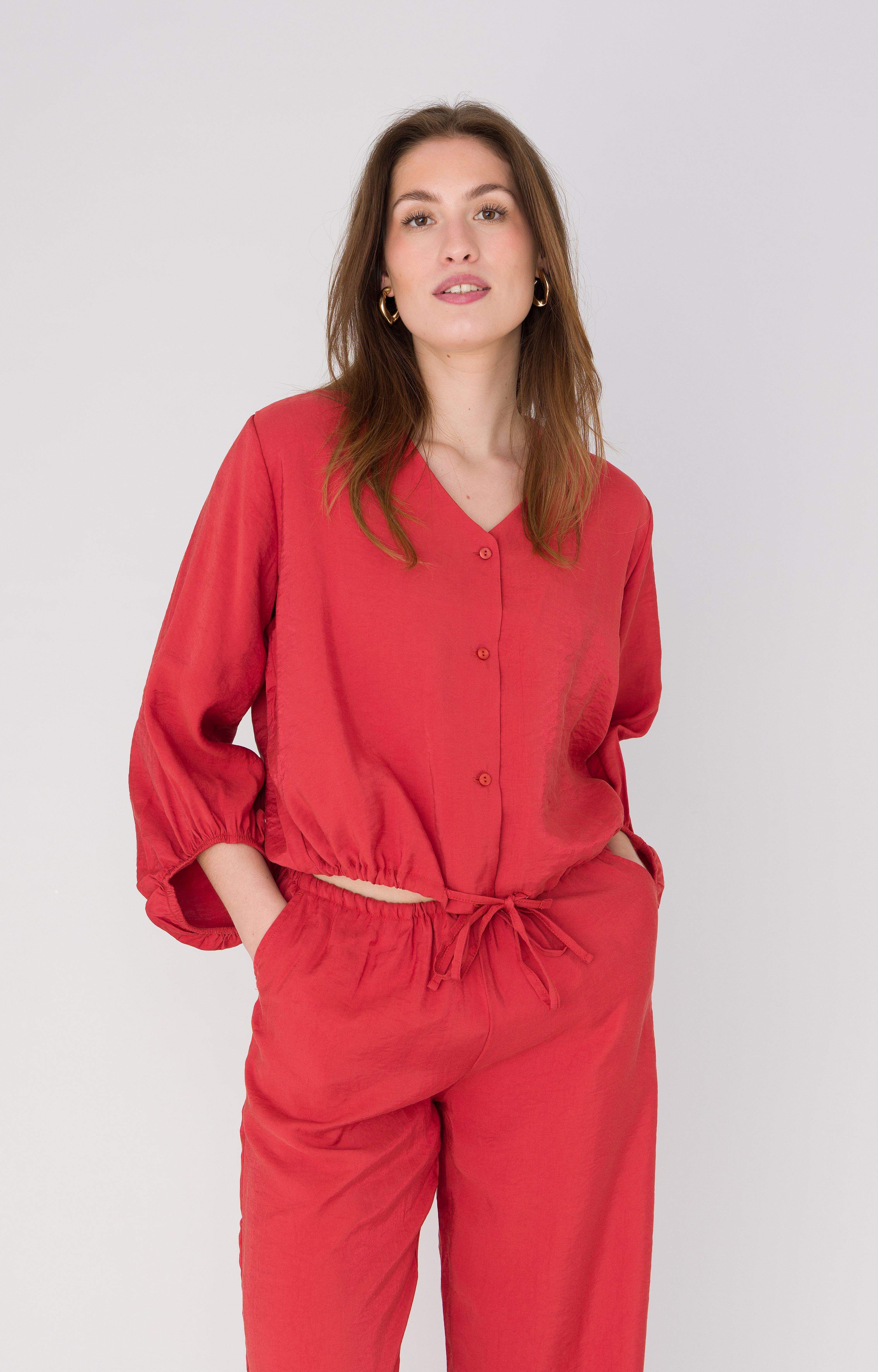 Blouse met v-hals