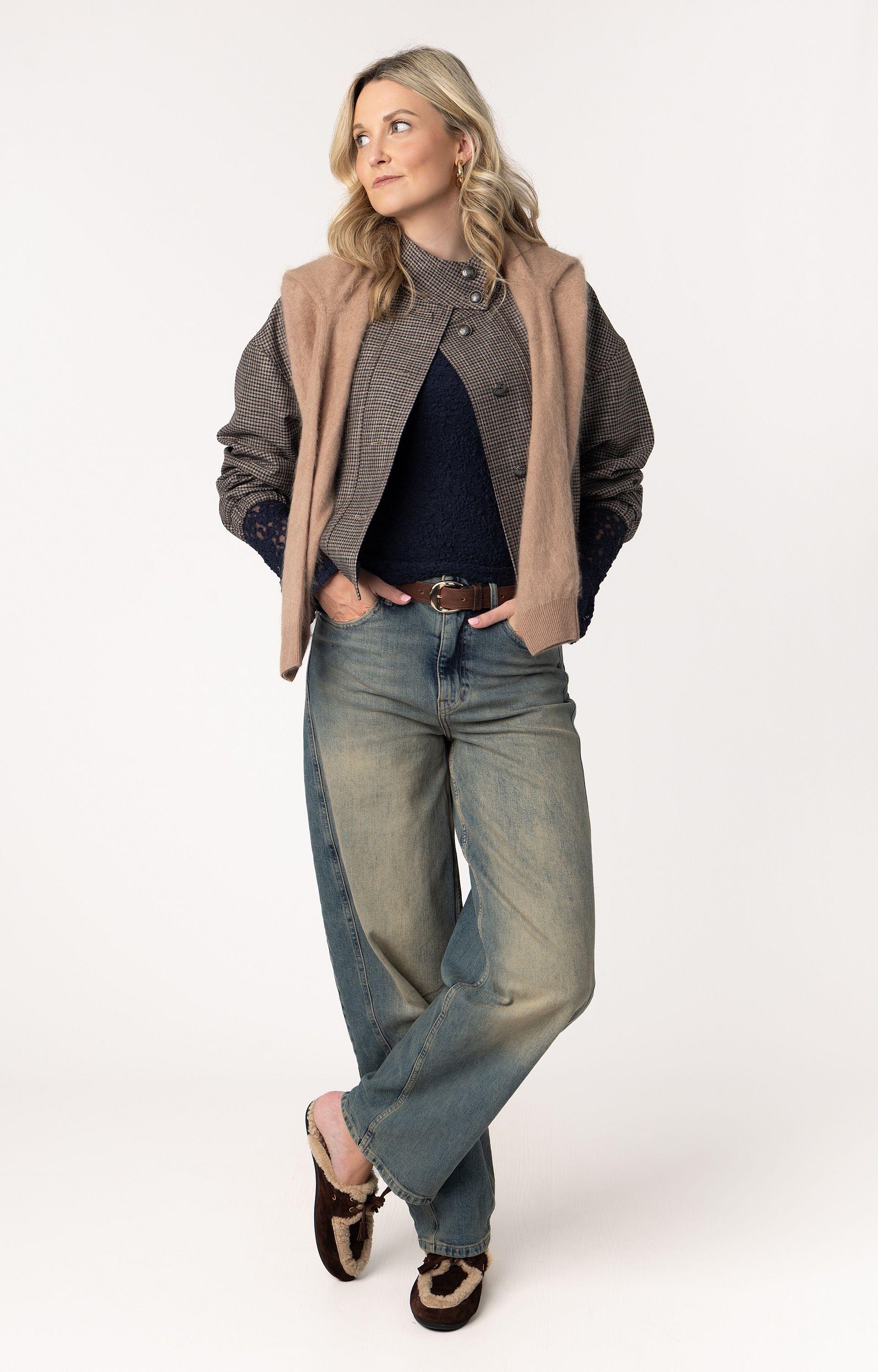 Jacket met ruitdessin 